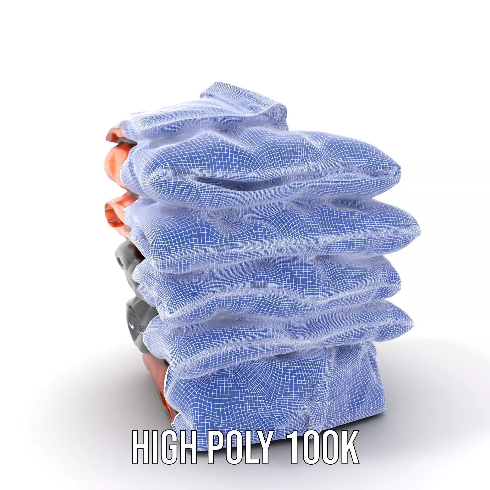 Stacked Leather Cushions model pack Low-poly 3D model_4