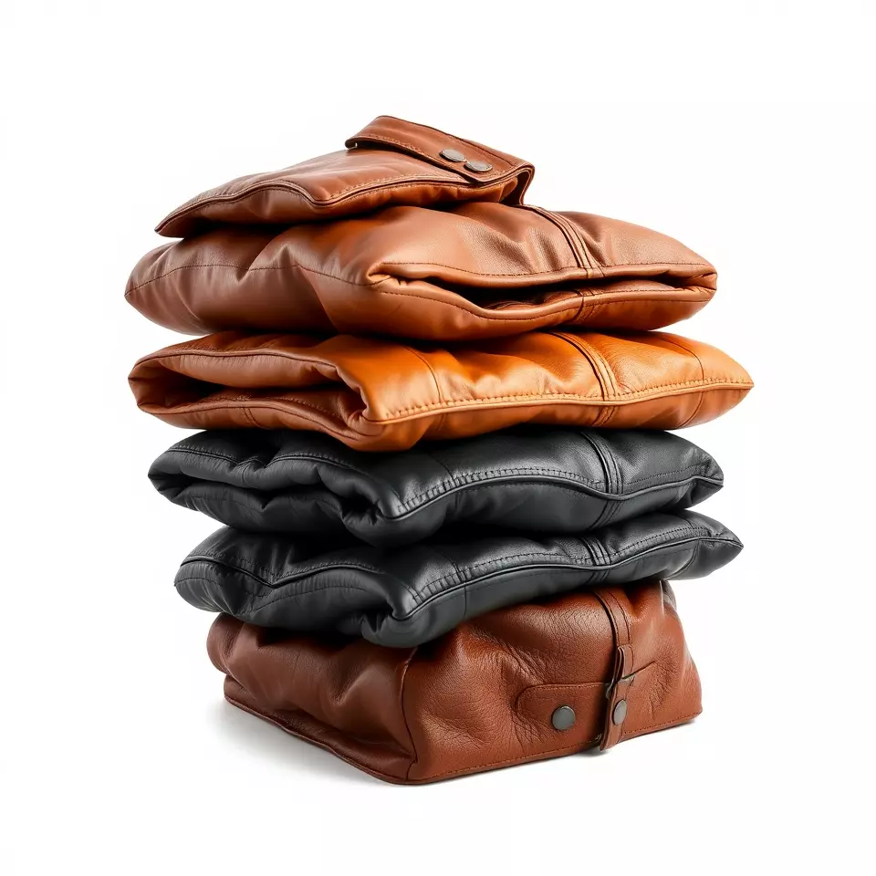 Stacked Leather Cushions model pack Low-poly 3D model_2