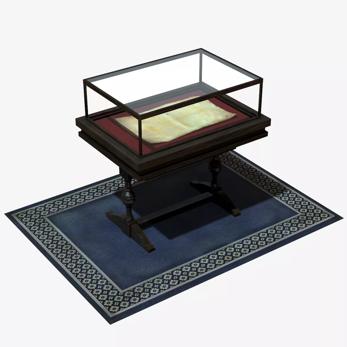 Display Case Low-poly 3D model_0