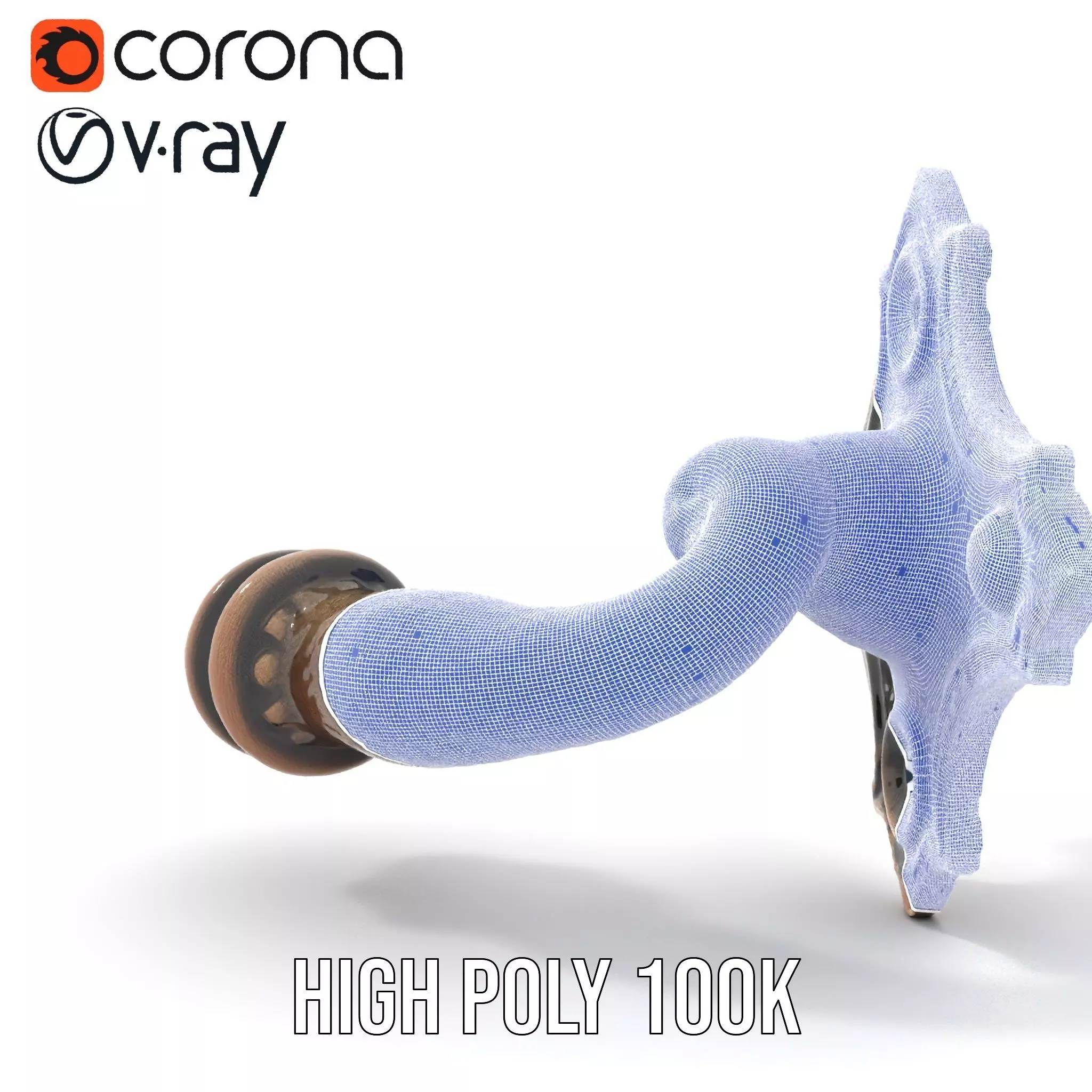 Ornate Bronze Handle model pack Low-poly 3D model_26