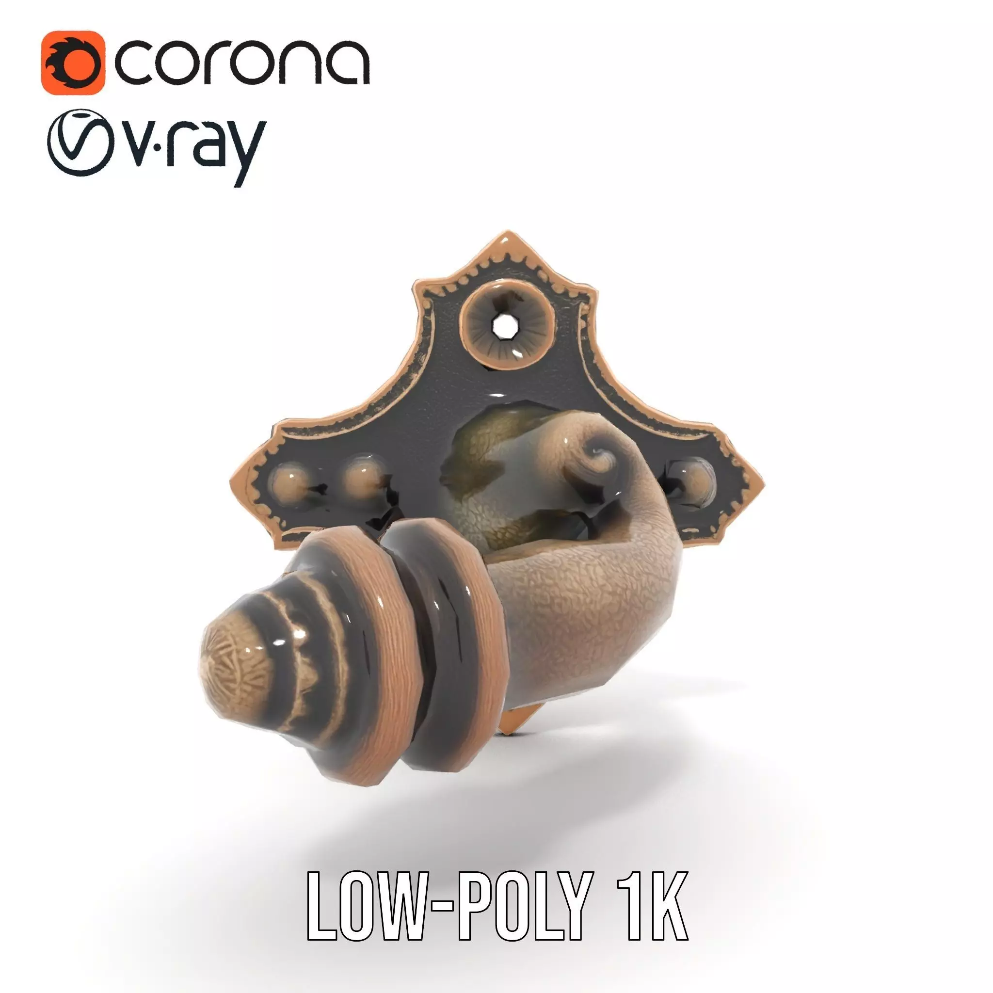 Ornate Bronze Handle model pack Low-poly 3D model_25