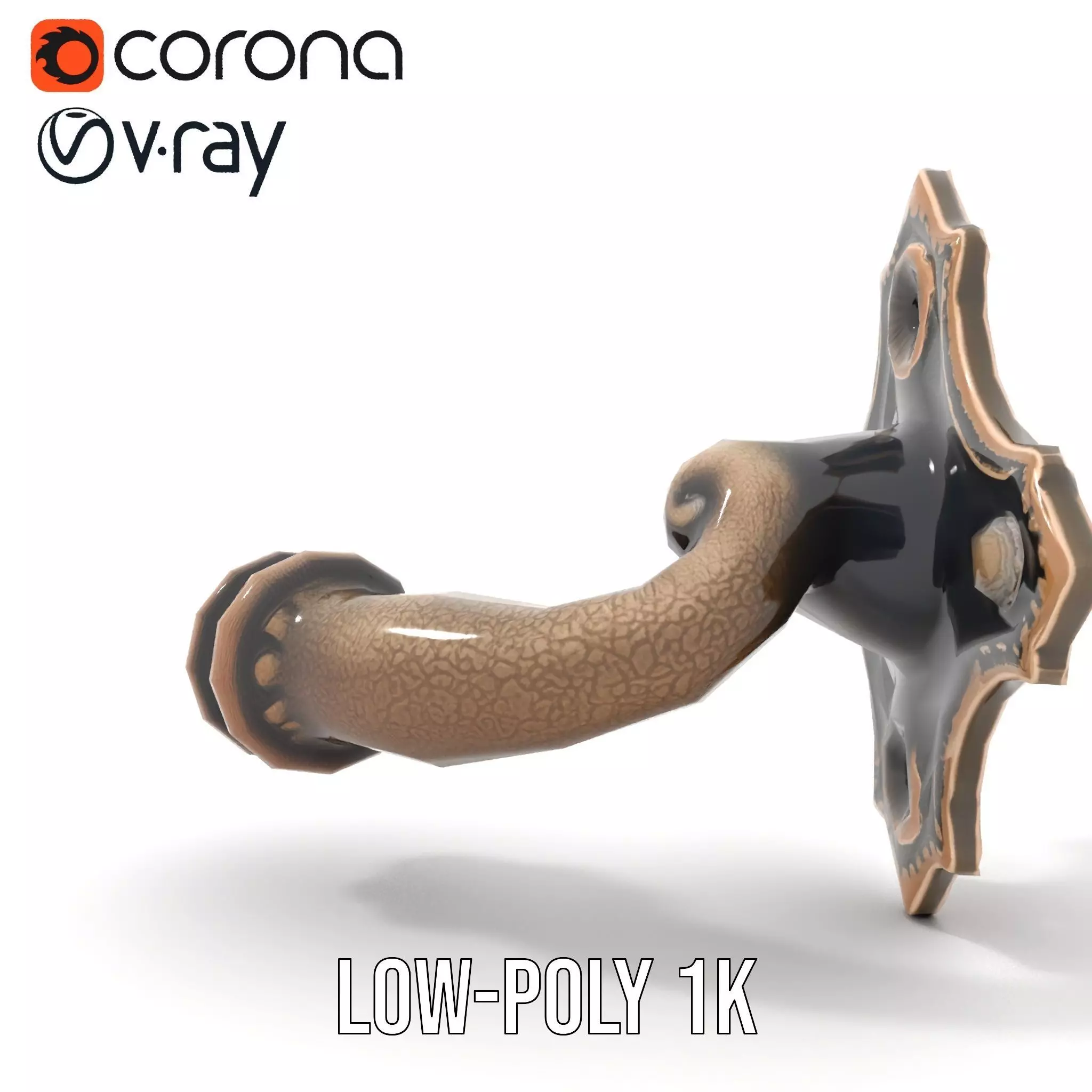 Ornate Bronze Handle model pack Low-poly 3D model_16