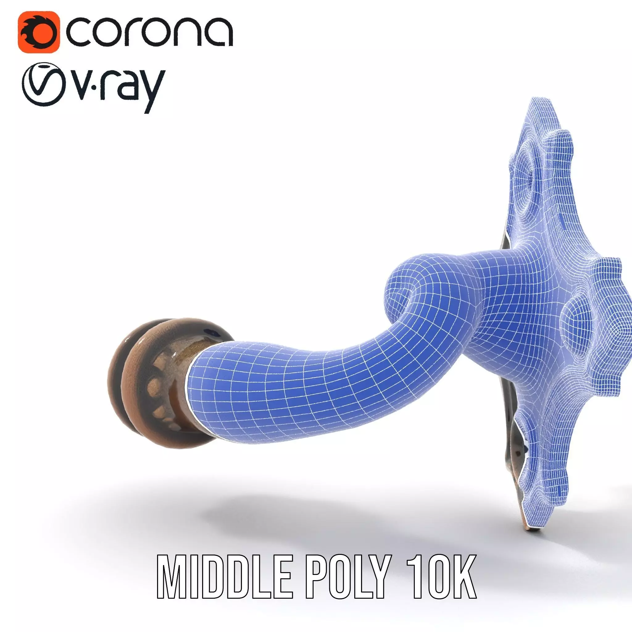 Ornate Bronze Handle model pack Low-poly 3D model_27