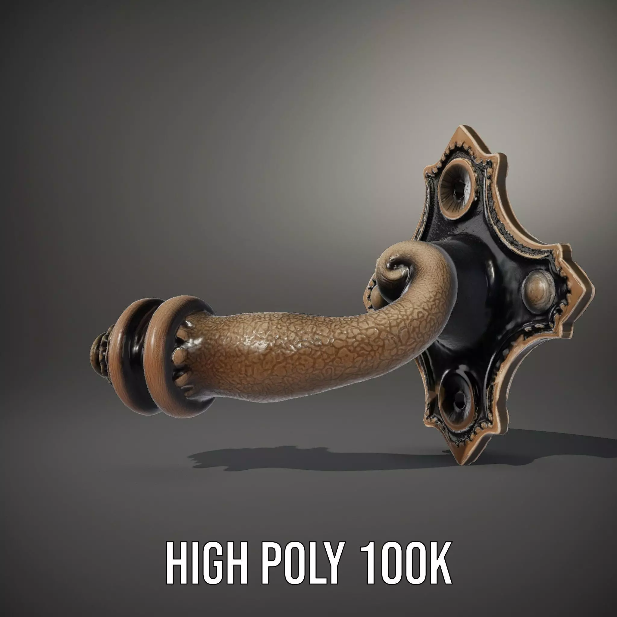 Ornate Bronze Handle model pack Low-poly 3D model_10