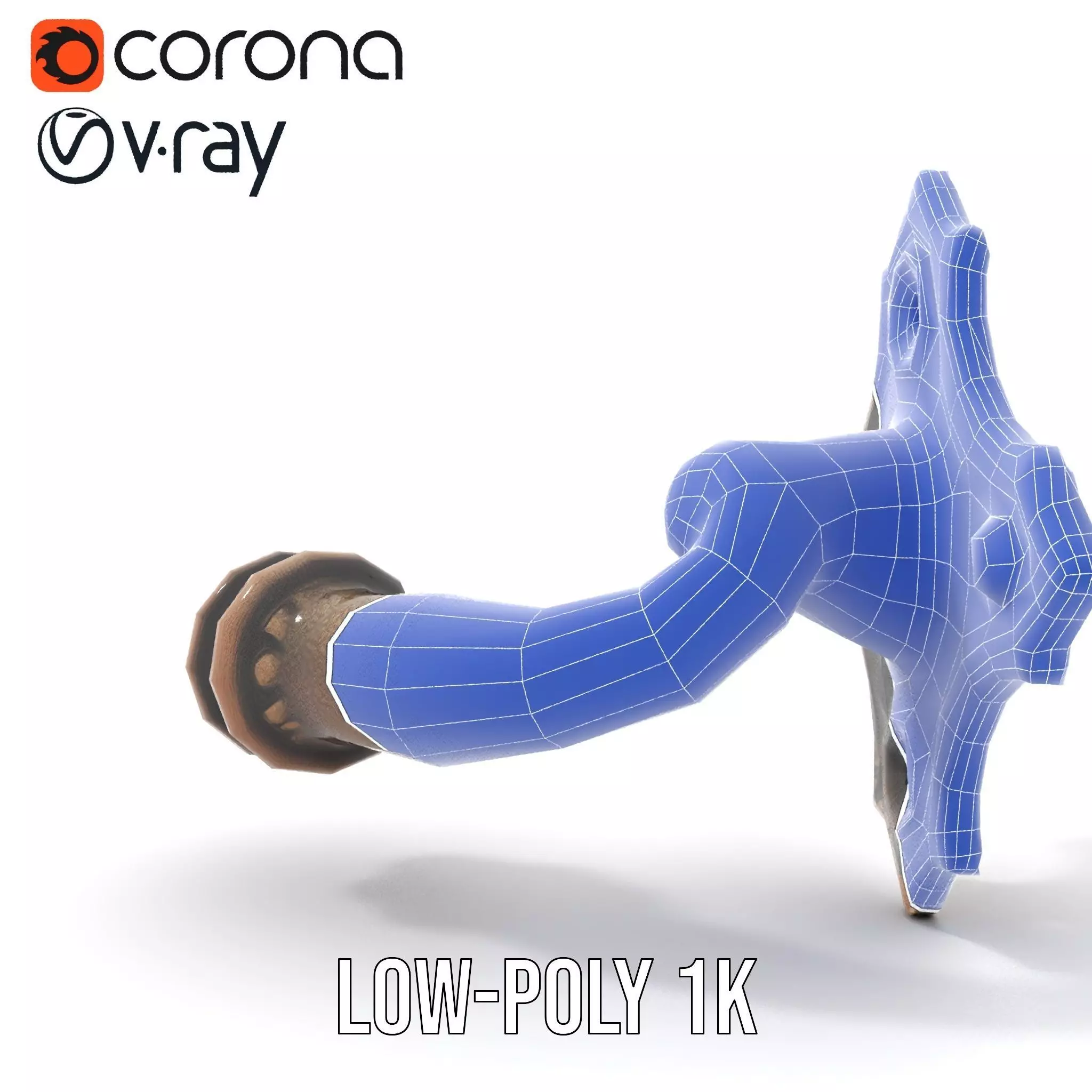 Ornate Bronze Handle model pack Low-poly 3D model_19