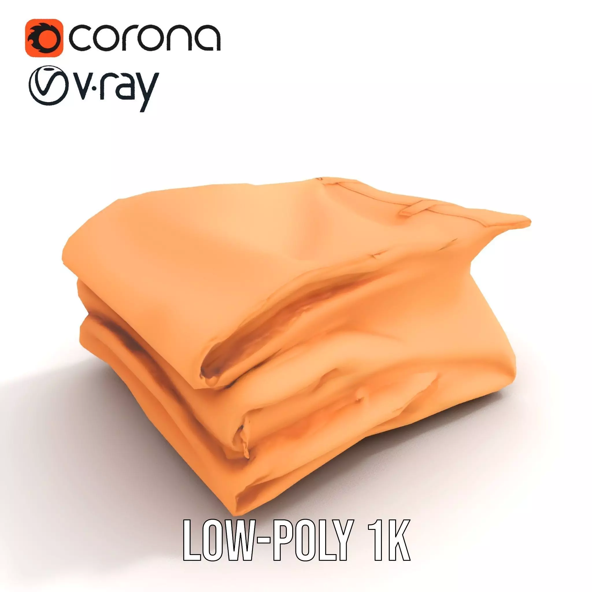 Tan Chino Pants model pack Low-poly 3D model_9