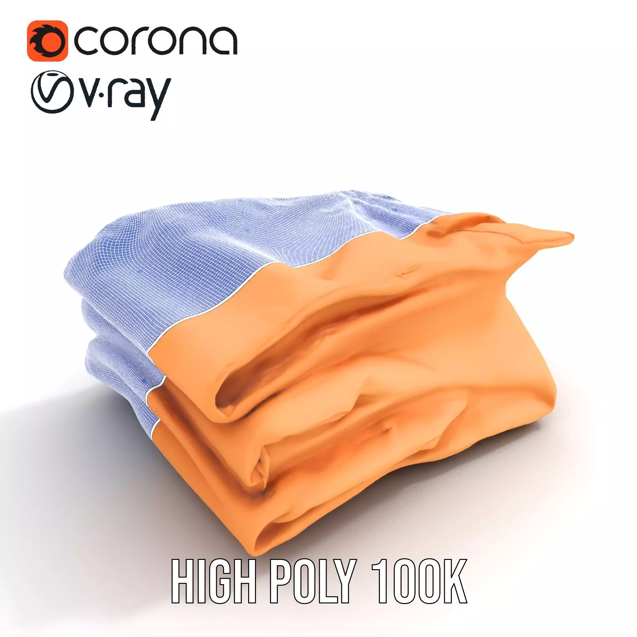 Tan Chino Pants model pack Low-poly 3D model_26