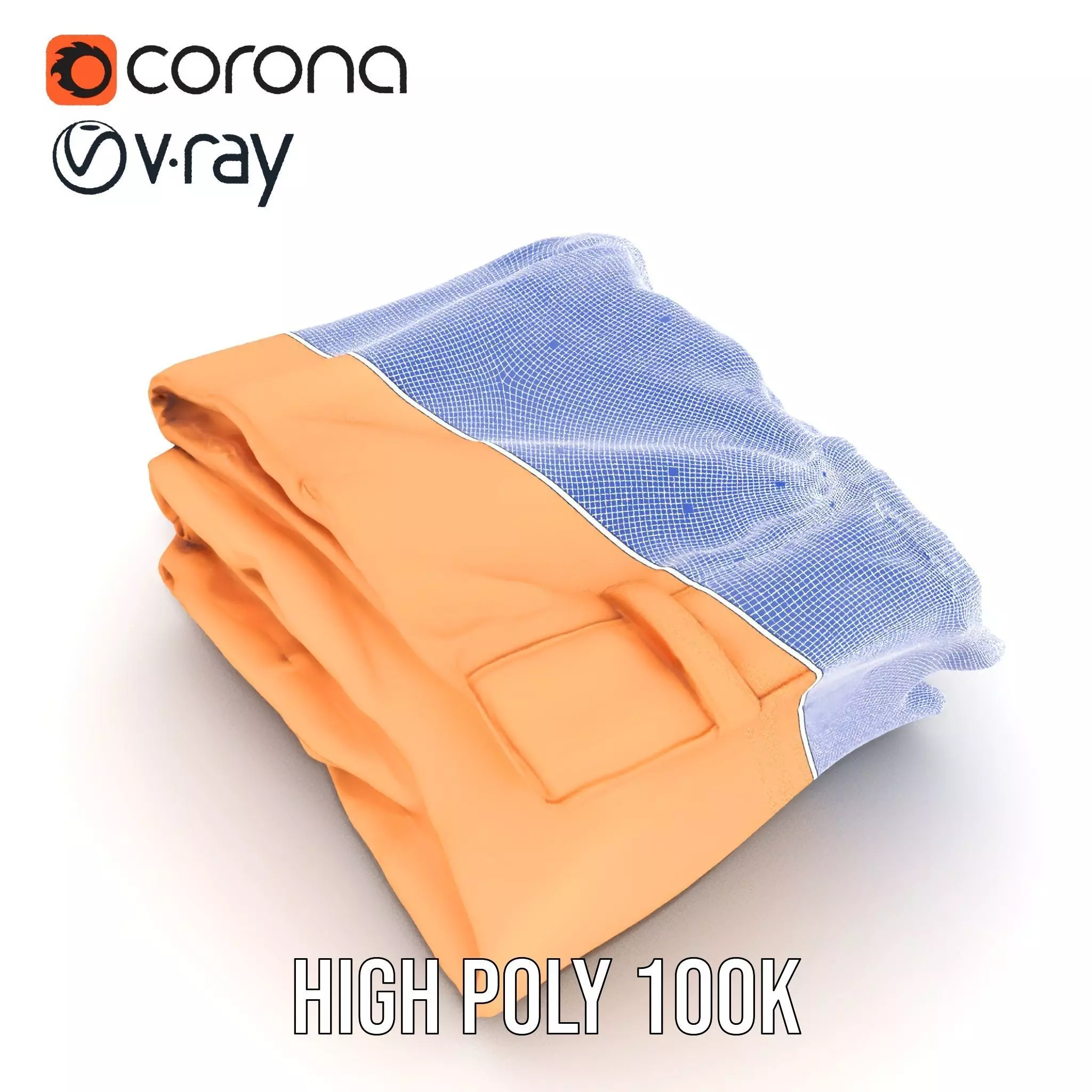 Tan Chino Pants model pack Low-poly 3D model_33