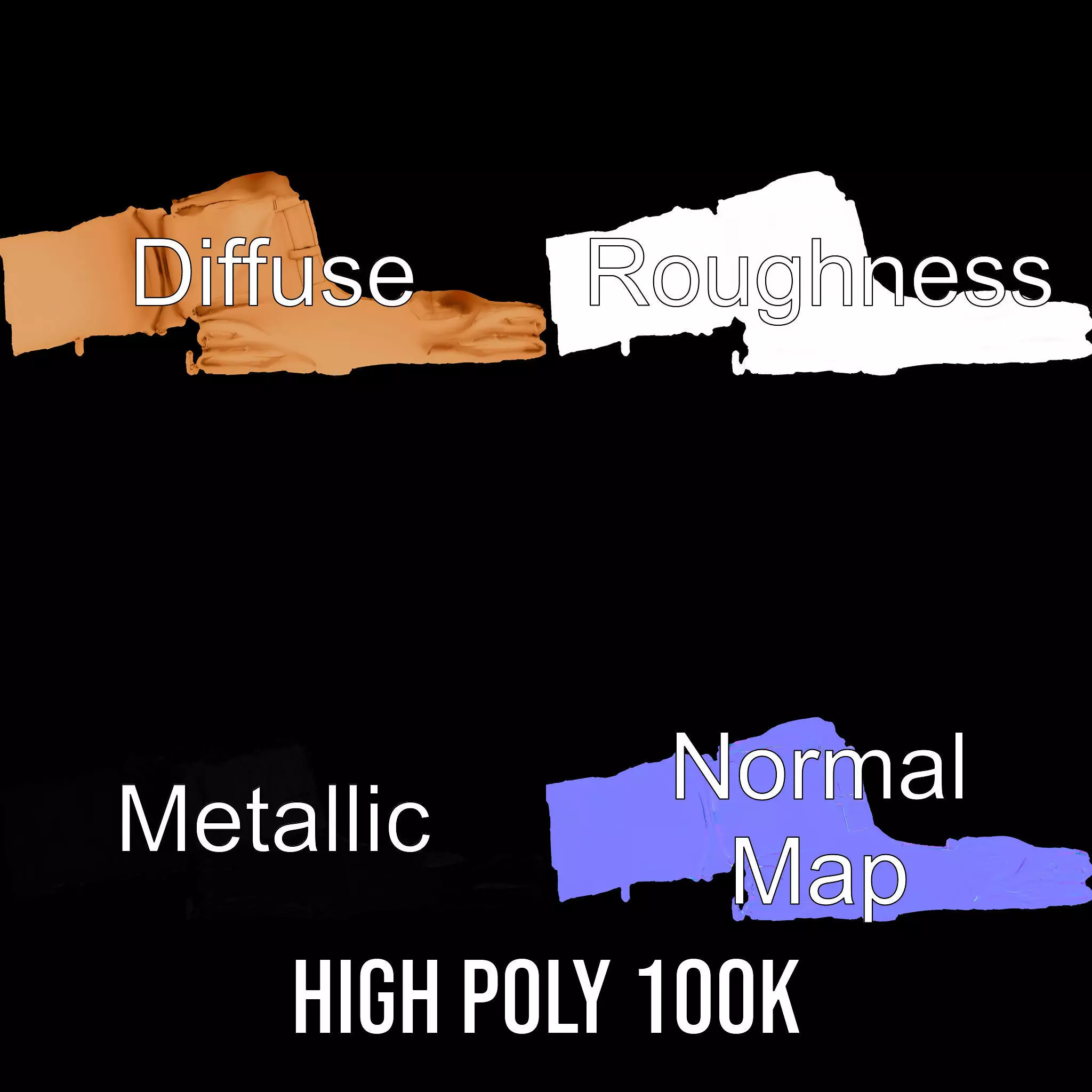 Tan Chino Pants model pack Low-poly 3D model_3