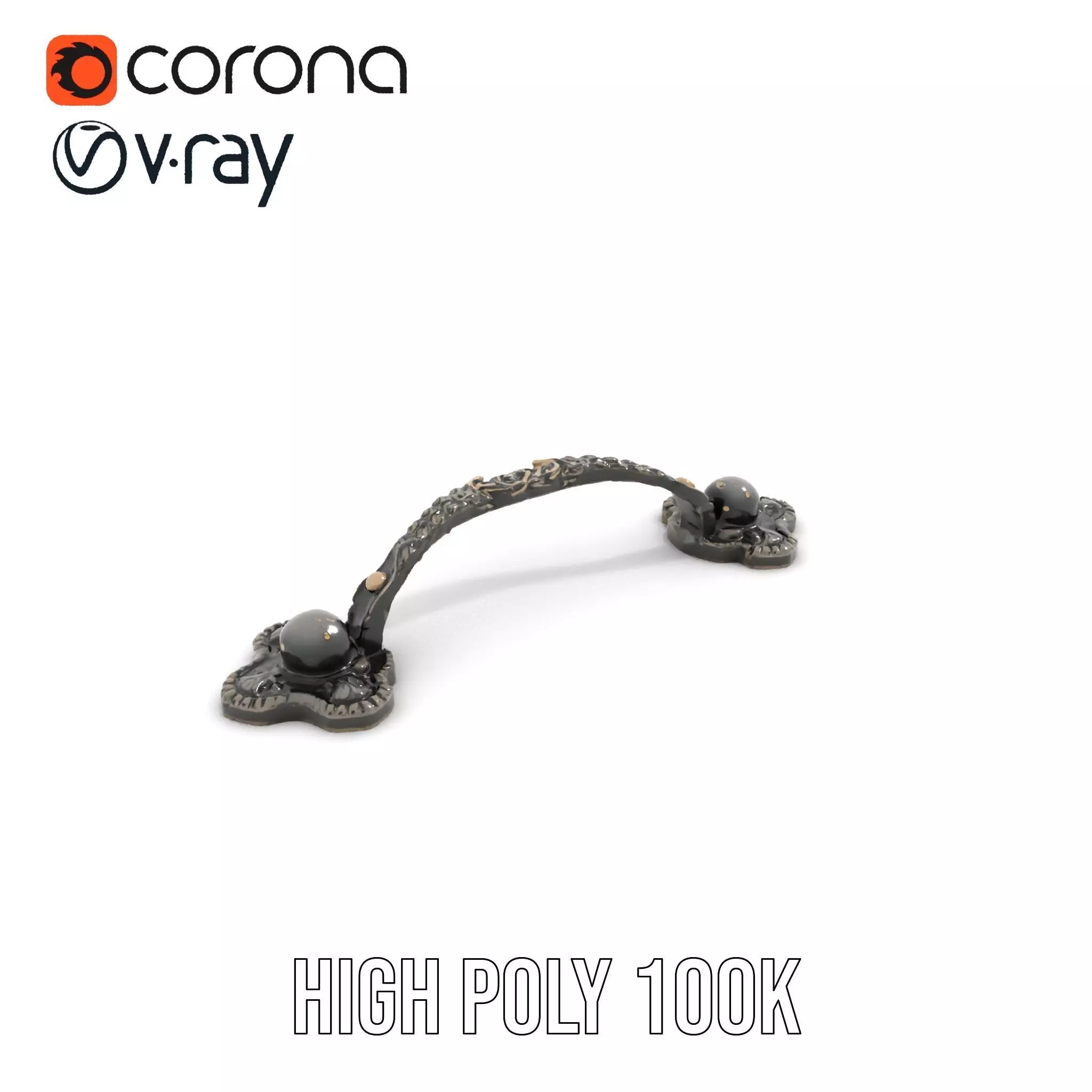 Antique Iron Handle model pack Low-poly 3D model_17