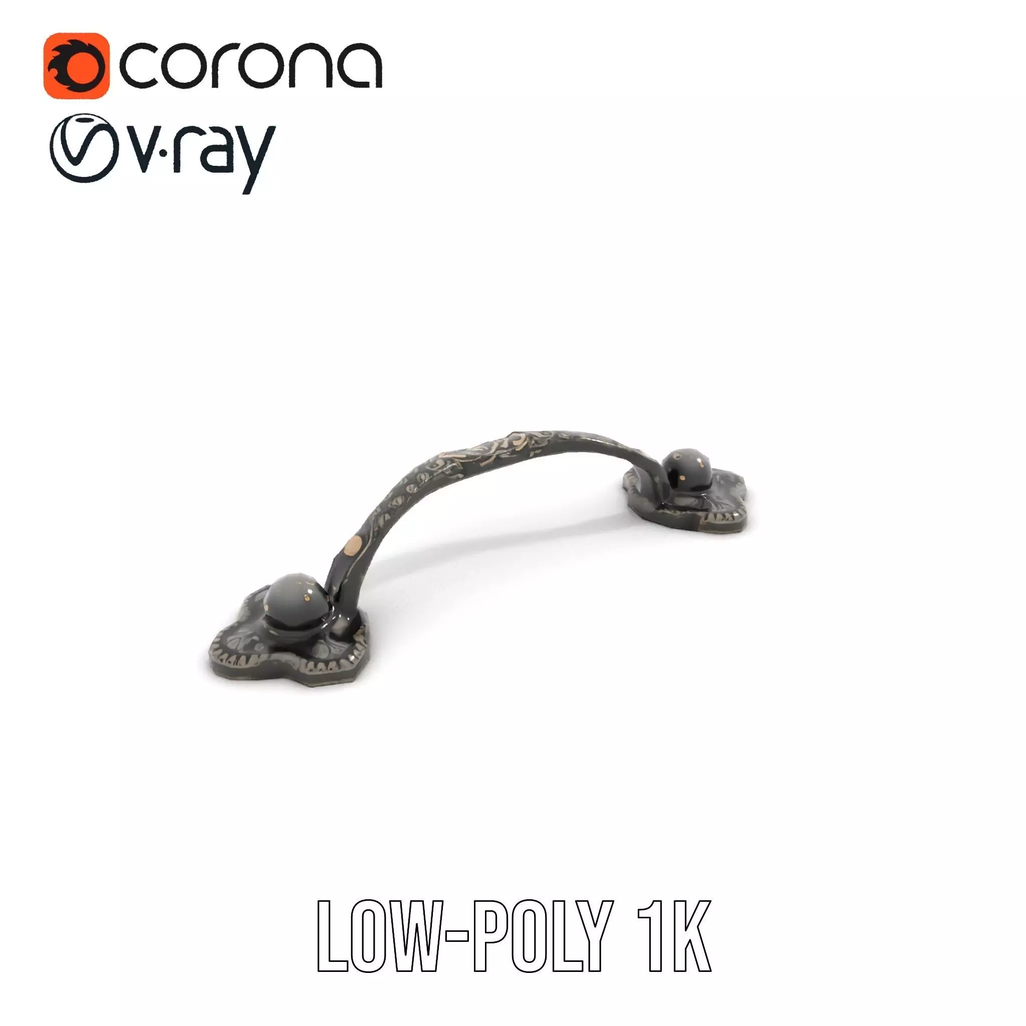 Antique Iron Handle model pack Low-poly 3D model_14