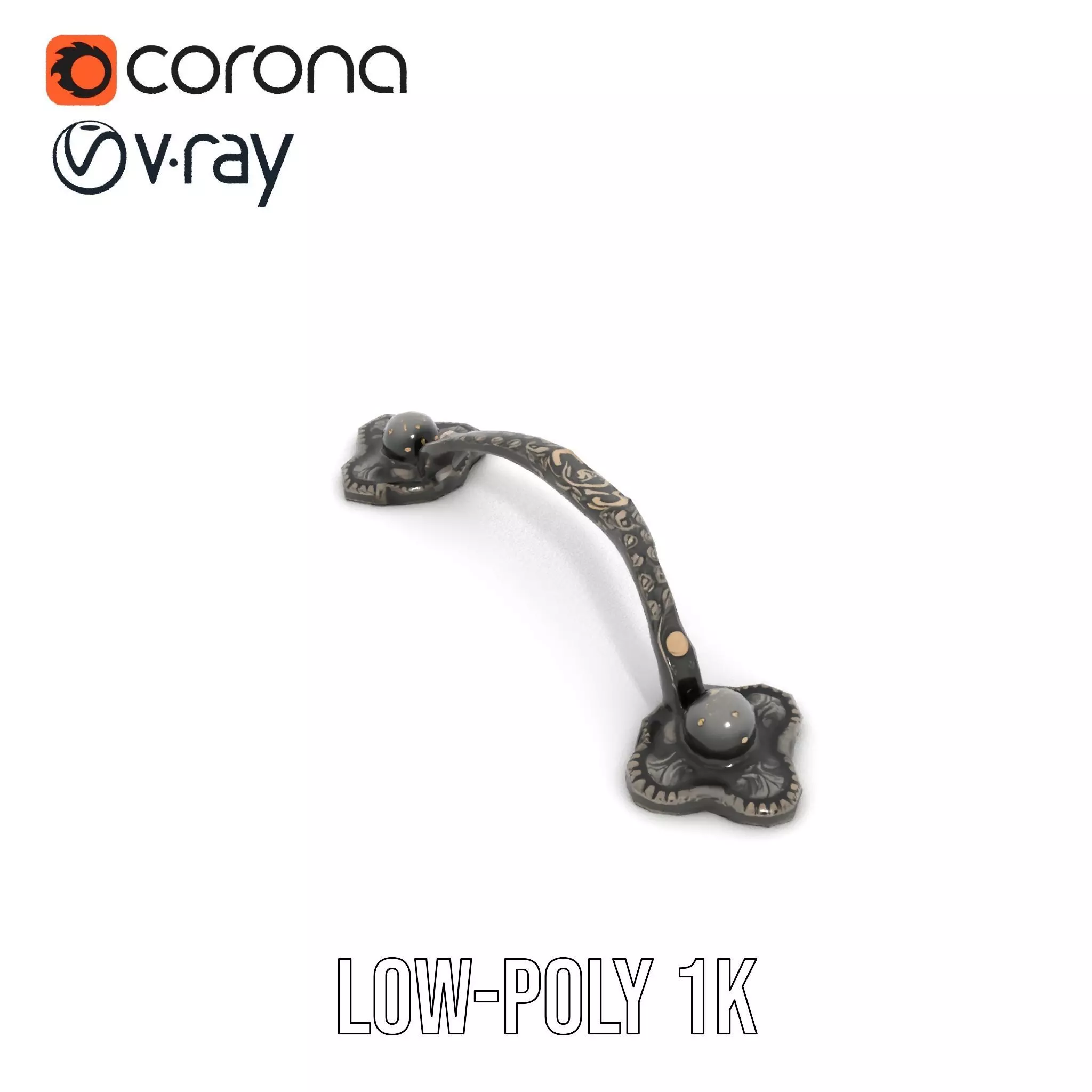 Antique Iron Handle model pack Low-poly 3D model_16