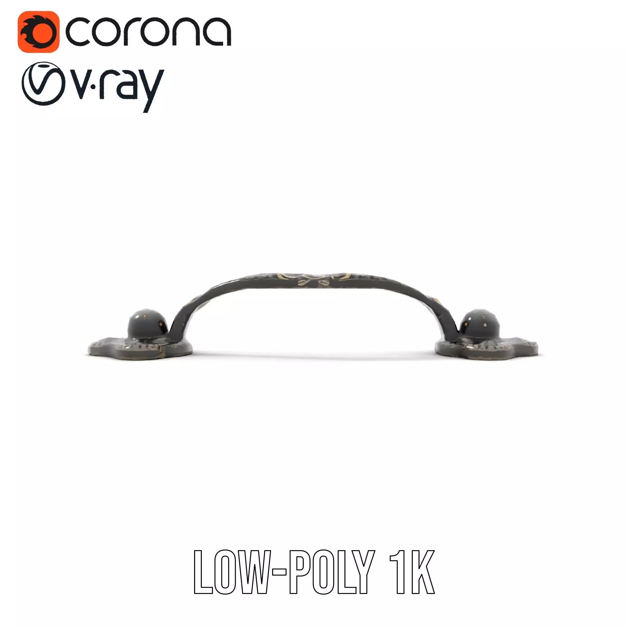 Antique Iron Handle model pack Low-poly 3D model_9