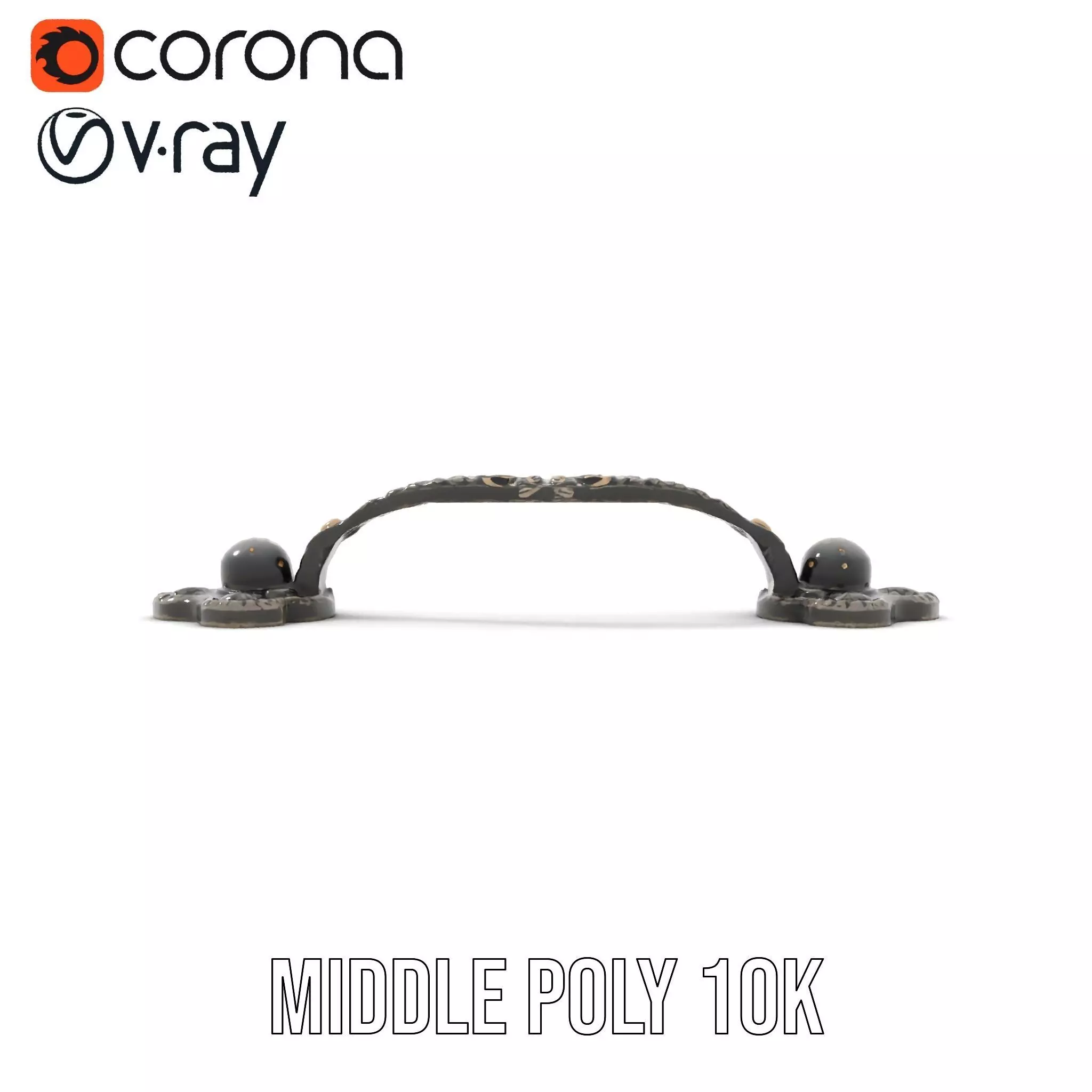 Antique Iron Handle model pack Low-poly 3D model_6