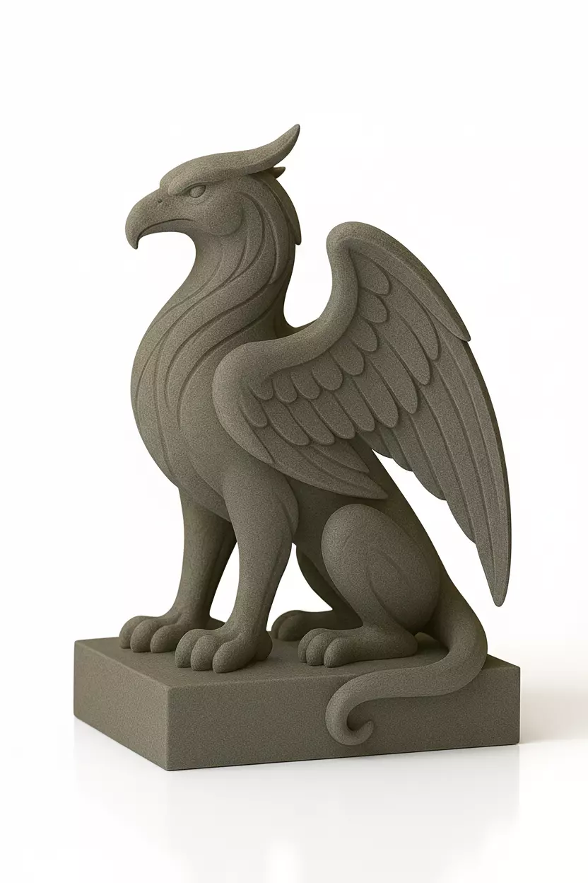 Griffin Statue 3D Model - Mythical Creature Sculpture 3D print model_1