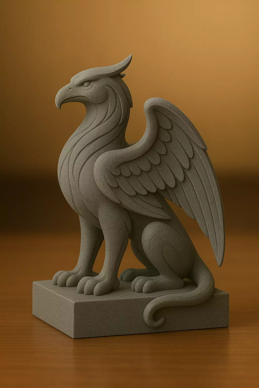 Griffin Statue 3D Model - Mythical Creature Sculpture 3D print model_0