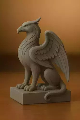 Griffin Statue 3D Model - Mythical Creature Sculpture 3D print model