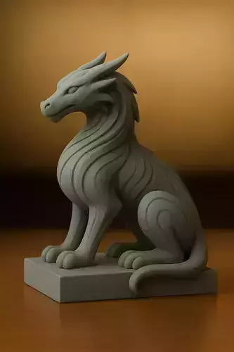 Dragon Statue 3D Model for 3D Printing