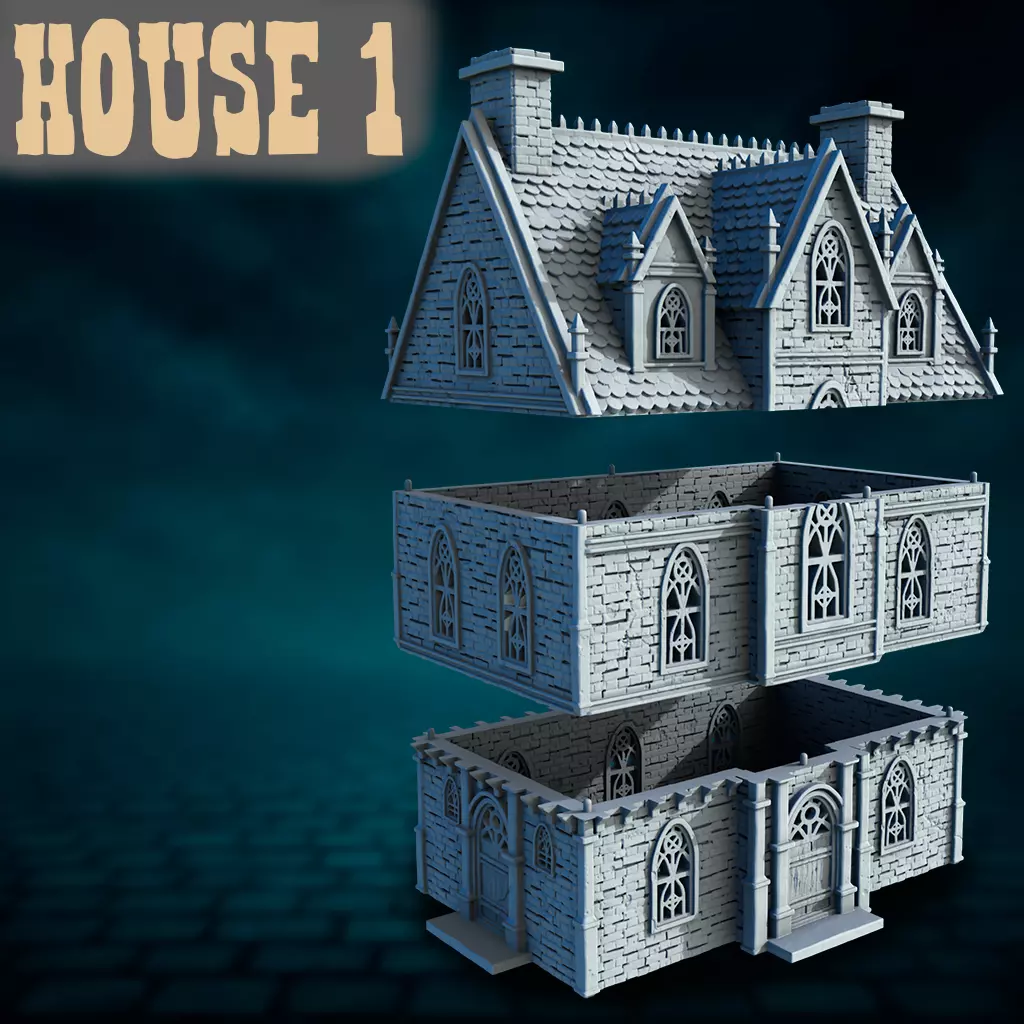 Gothic House 3D print model_0