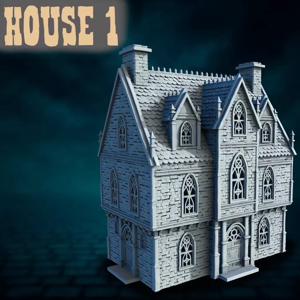 Gothic House 3D print model_1