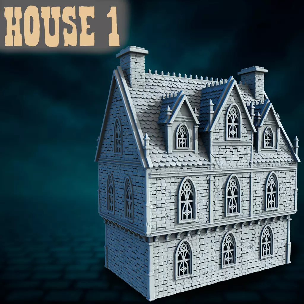 Gothic House 3D print model_2