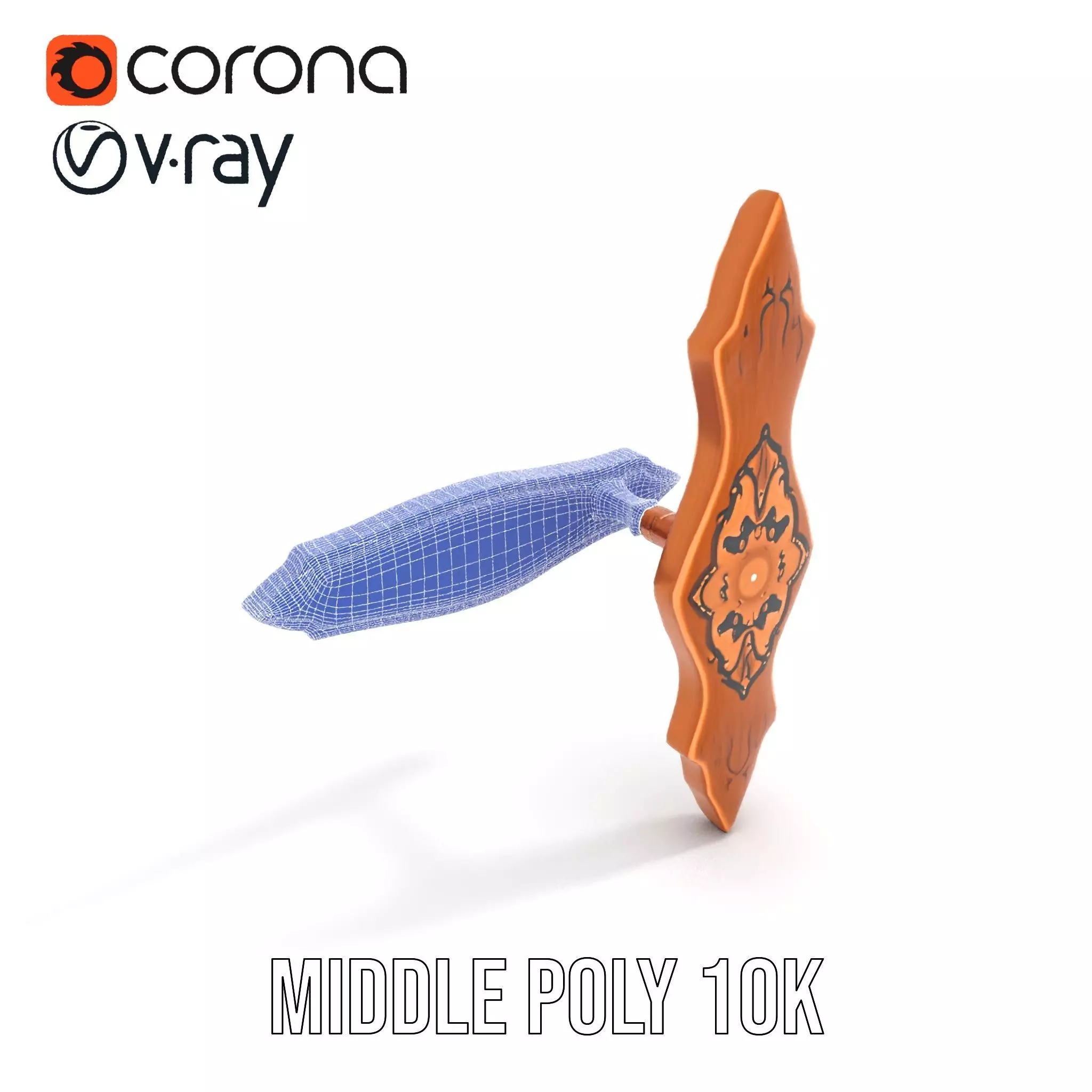 Ornate Copper Handle model pack Low-poly 3D model_24