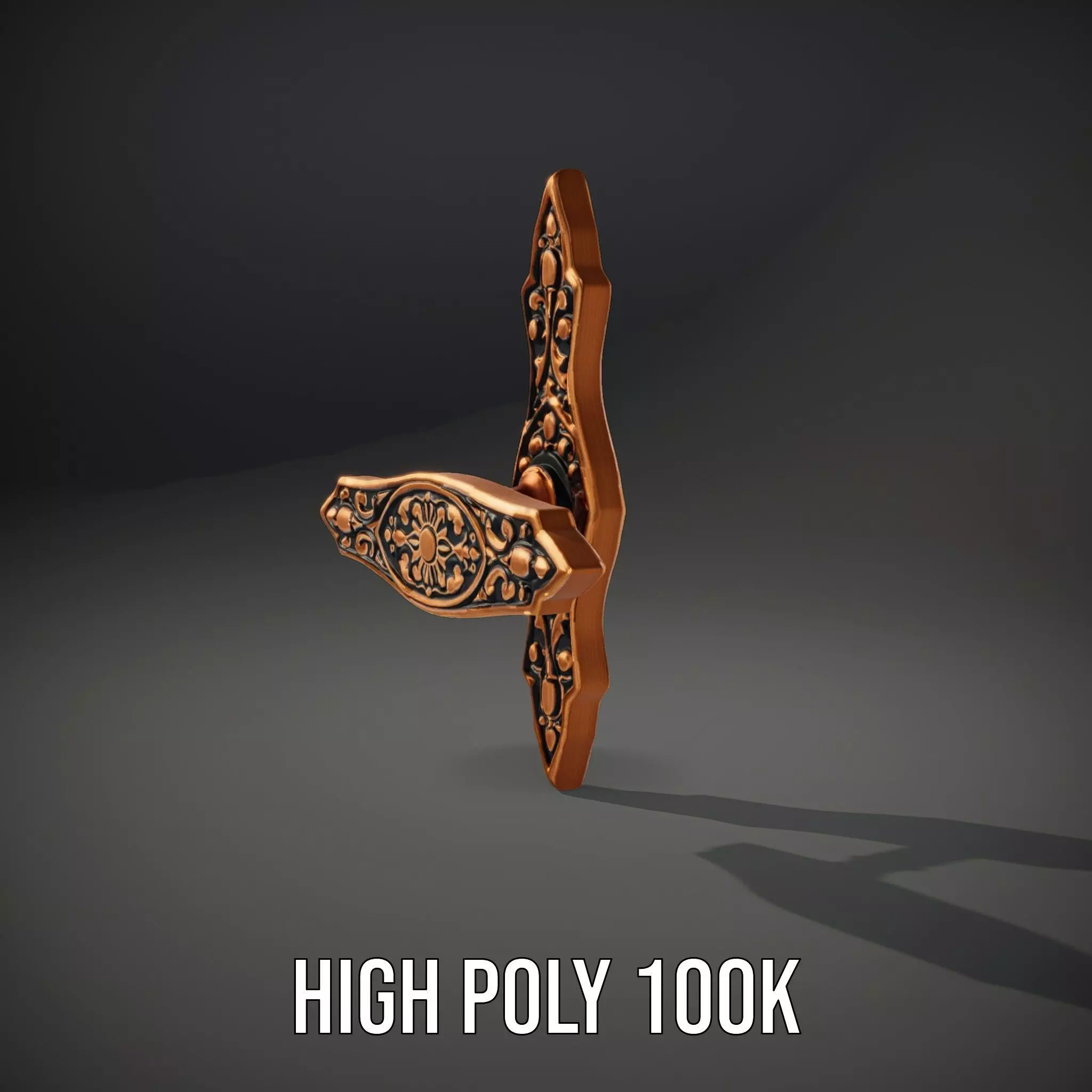 Ornate Copper Handle model pack Low-poly 3D model_10