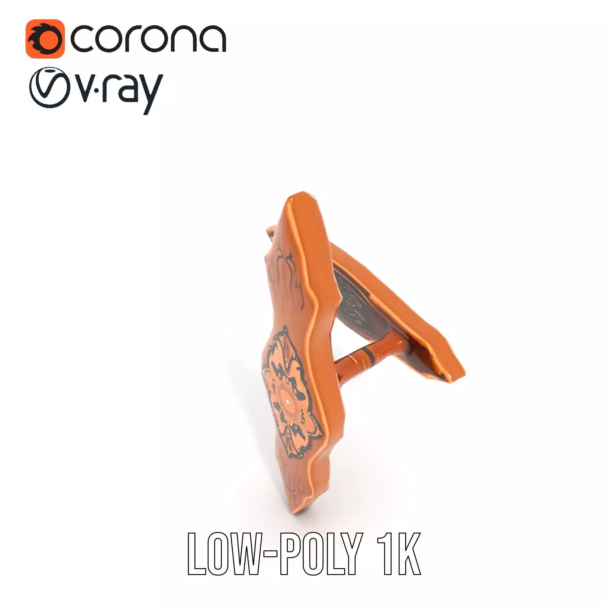 Ornate Copper Handle model pack Low-poly 3D model_12
