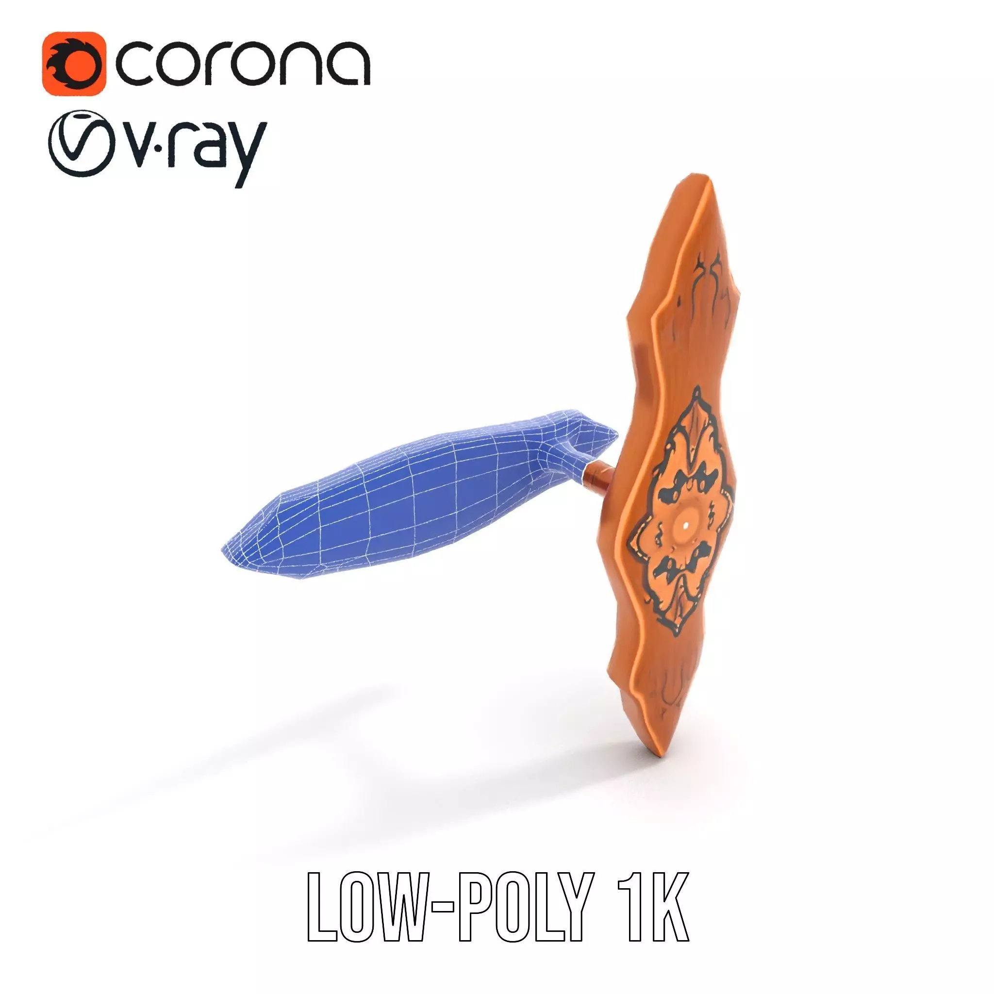 Ornate Copper Handle model pack Low-poly 3D model_27