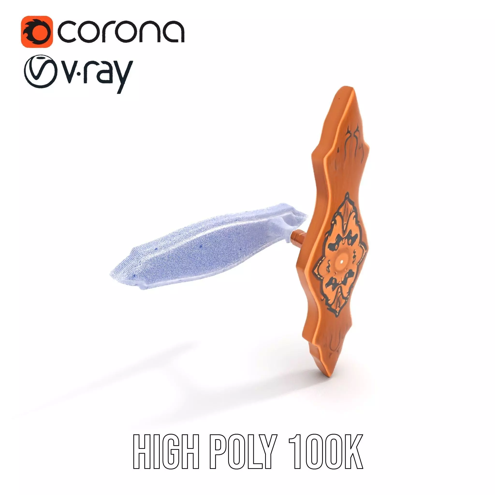 Ornate Copper Handle model pack Low-poly 3D model_28