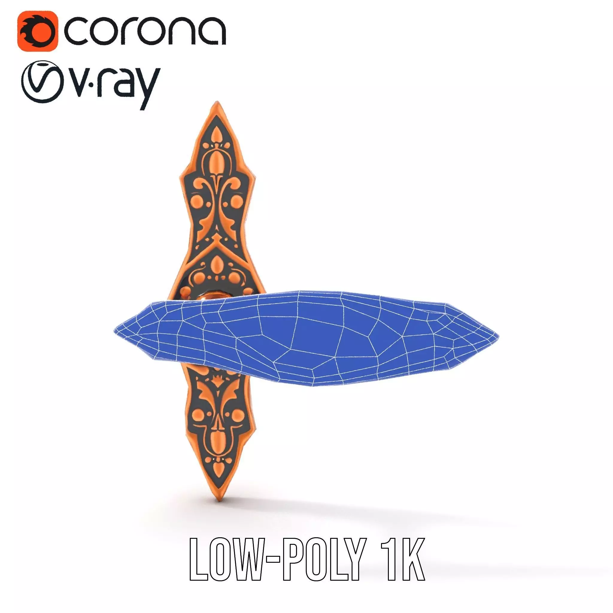 Ornate Copper Handle model pack Low-poly 3D model_16