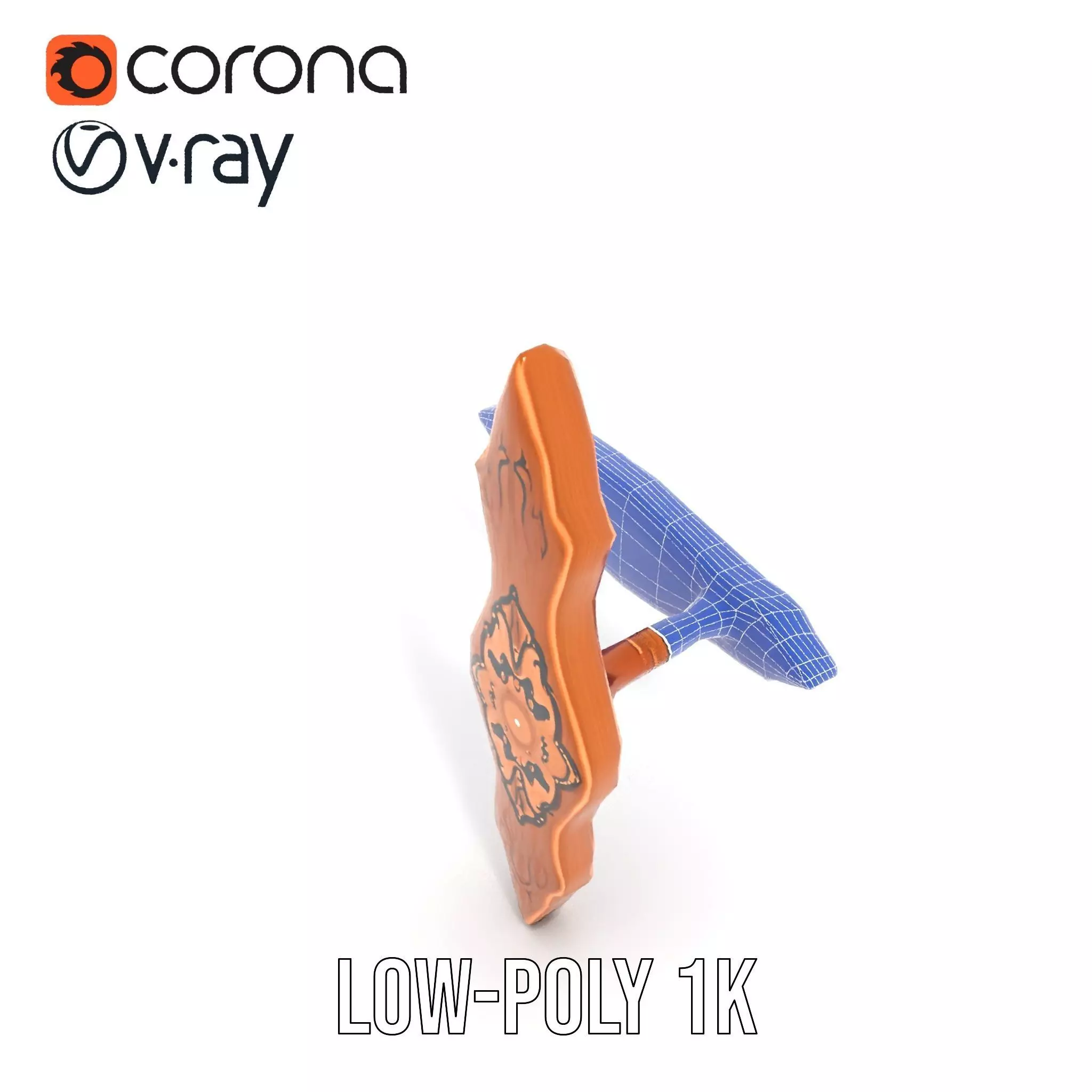 Ornate Copper Handle model pack Low-poly 3D model_30