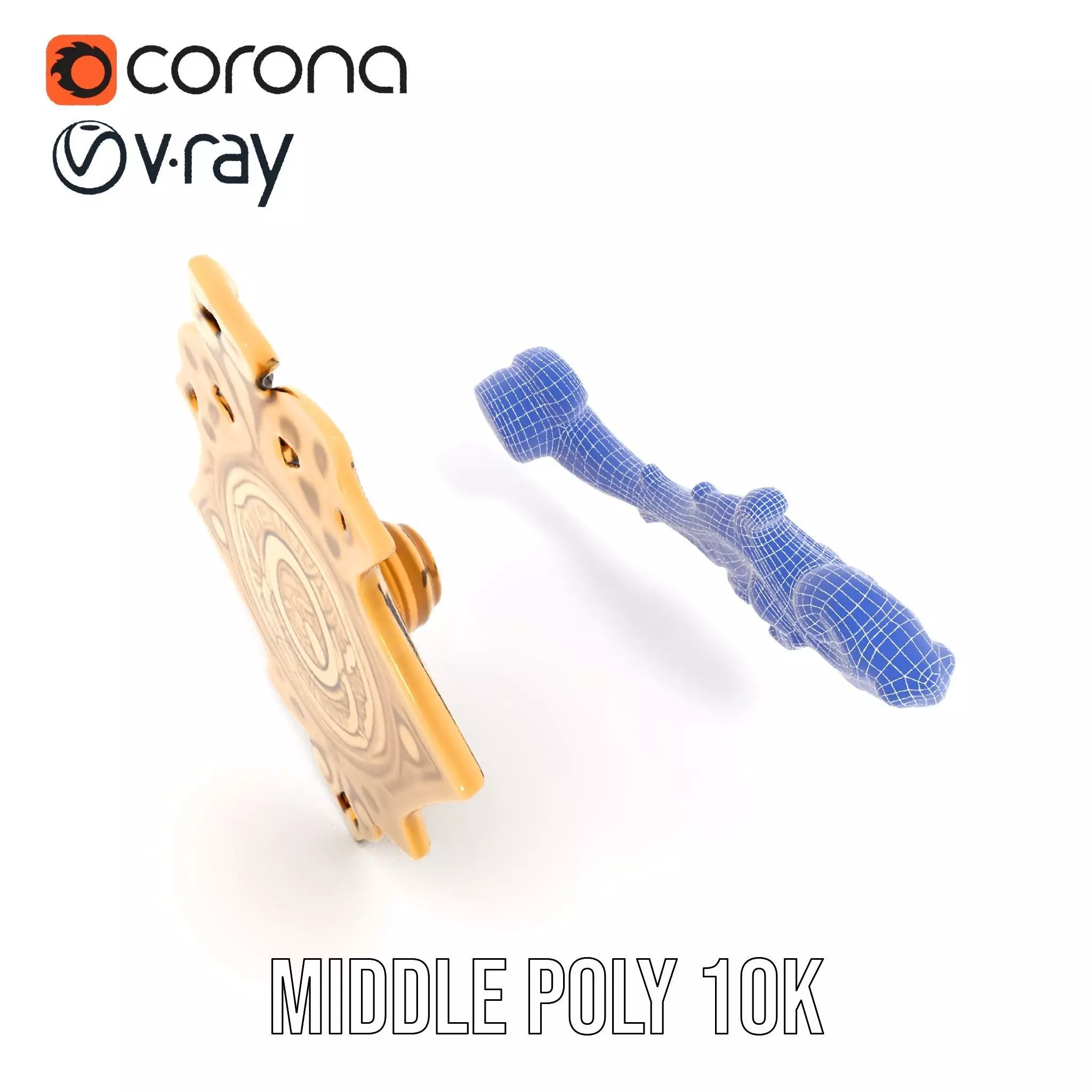 Ornate Gold Handle model pack Low-poly 3D model_21