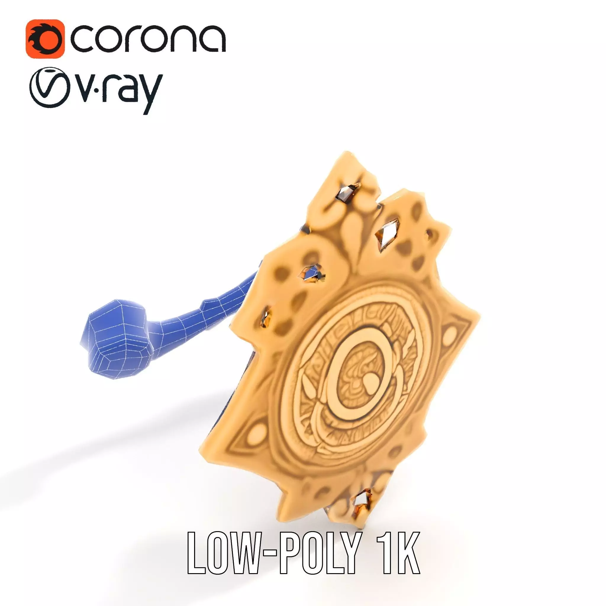 Ornate Gold Handle model pack Low-poly 3D model_27