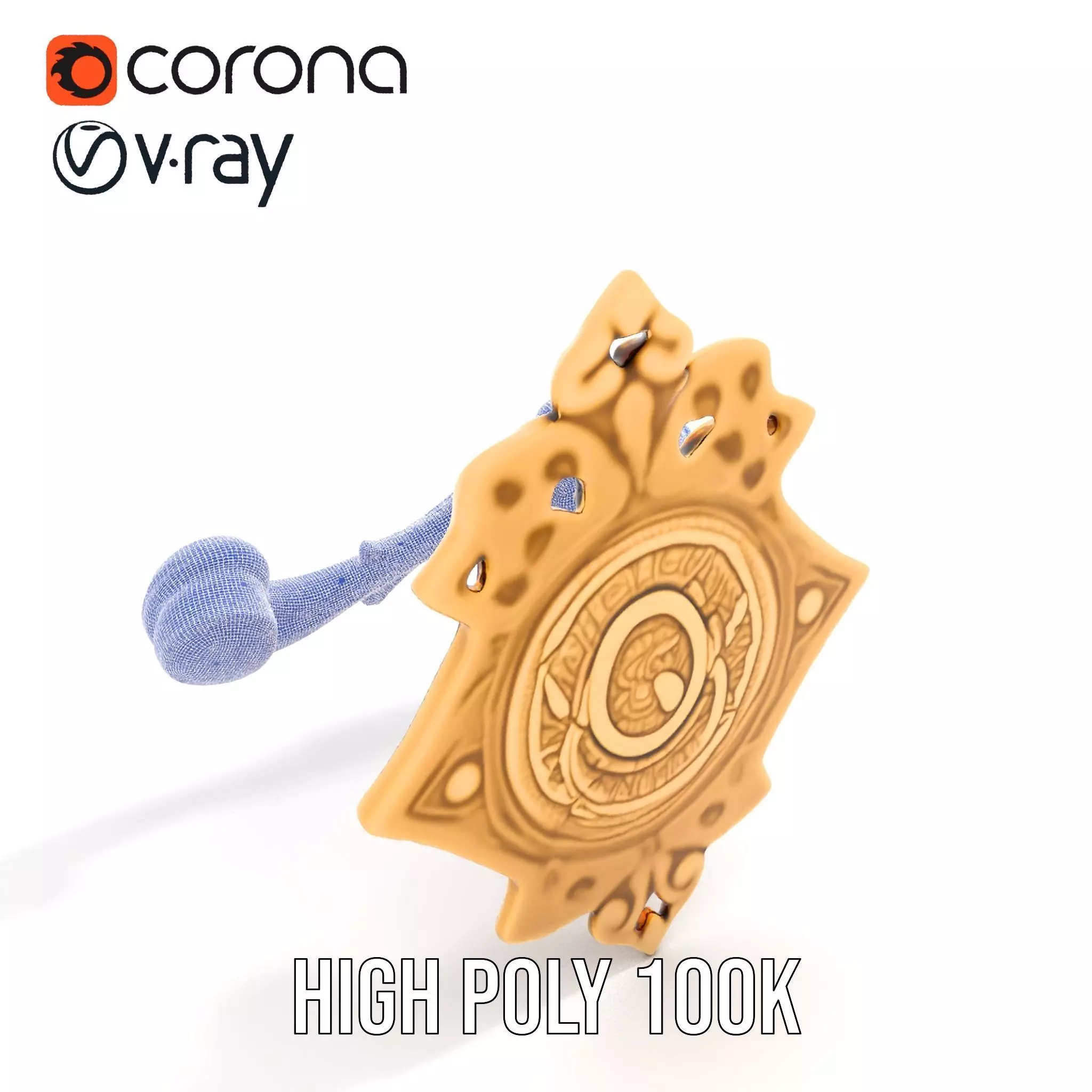 Ornate Gold Handle model pack Low-poly 3D model_33