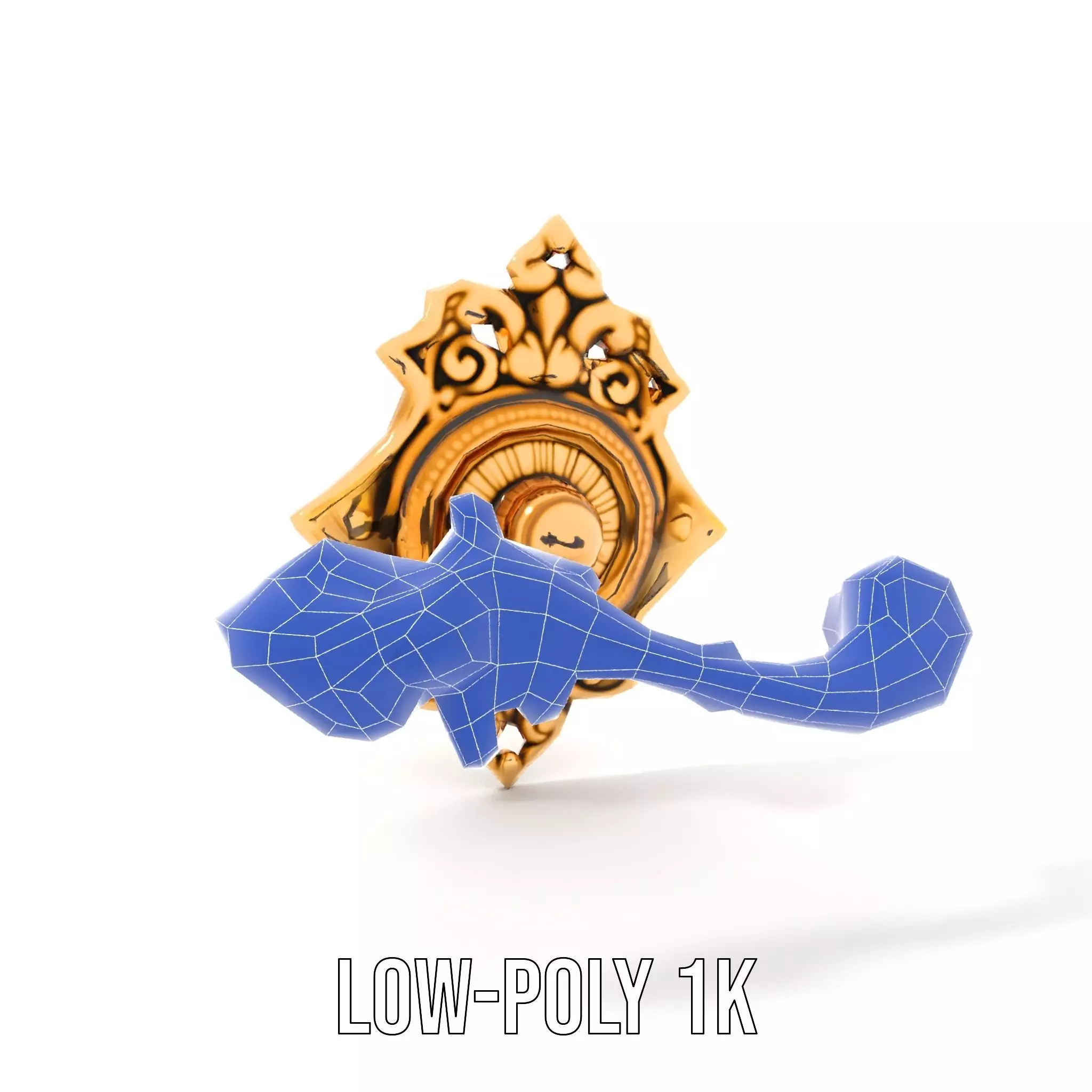 Ornate Gold Handle model pack Low-poly 3D model_14