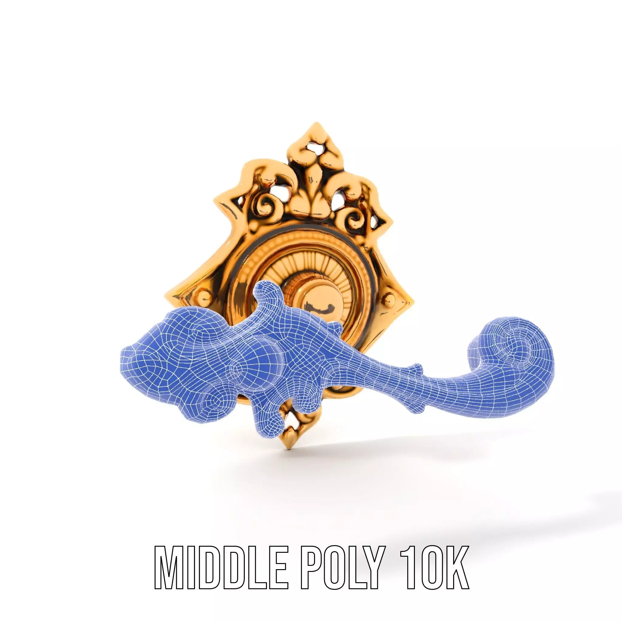 Ornate Gold Handle model pack Low-poly 3D model_19