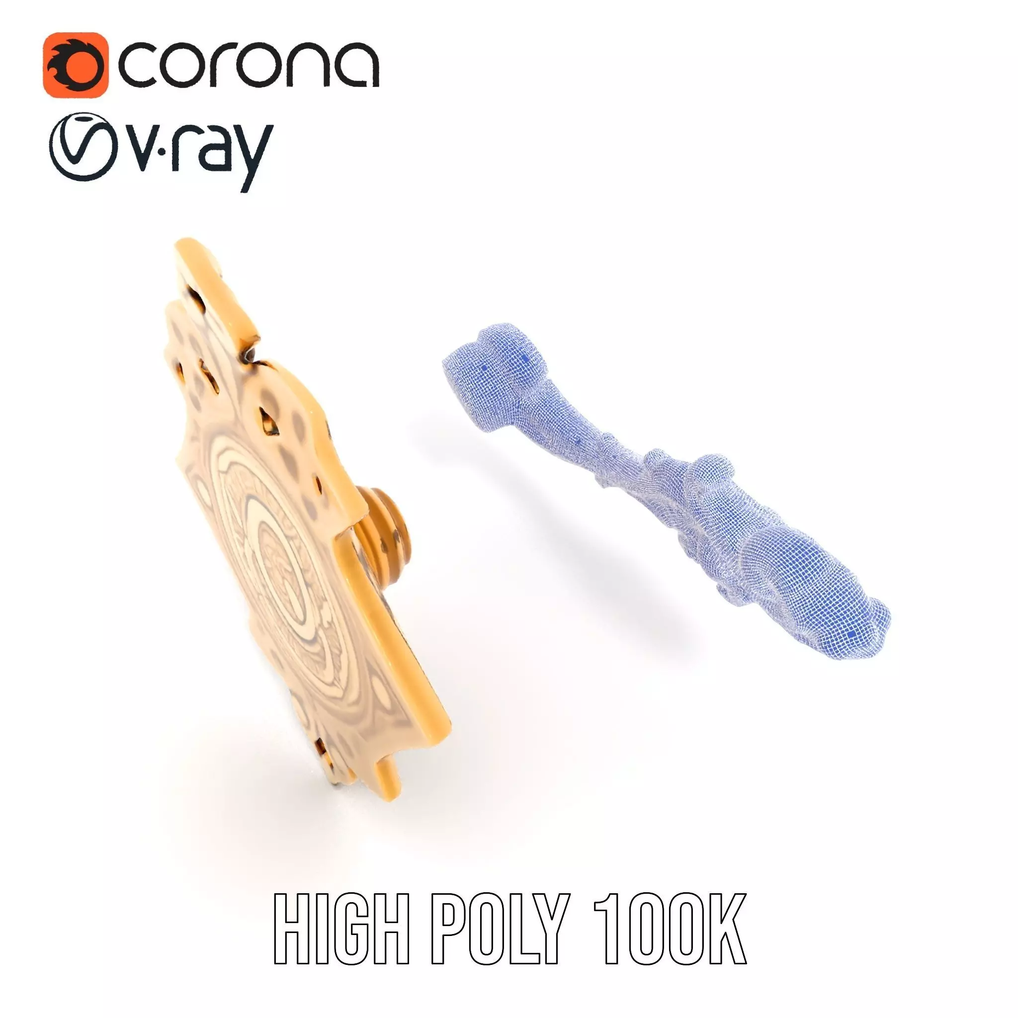 Ornate Gold Handle model pack Low-poly 3D model_32