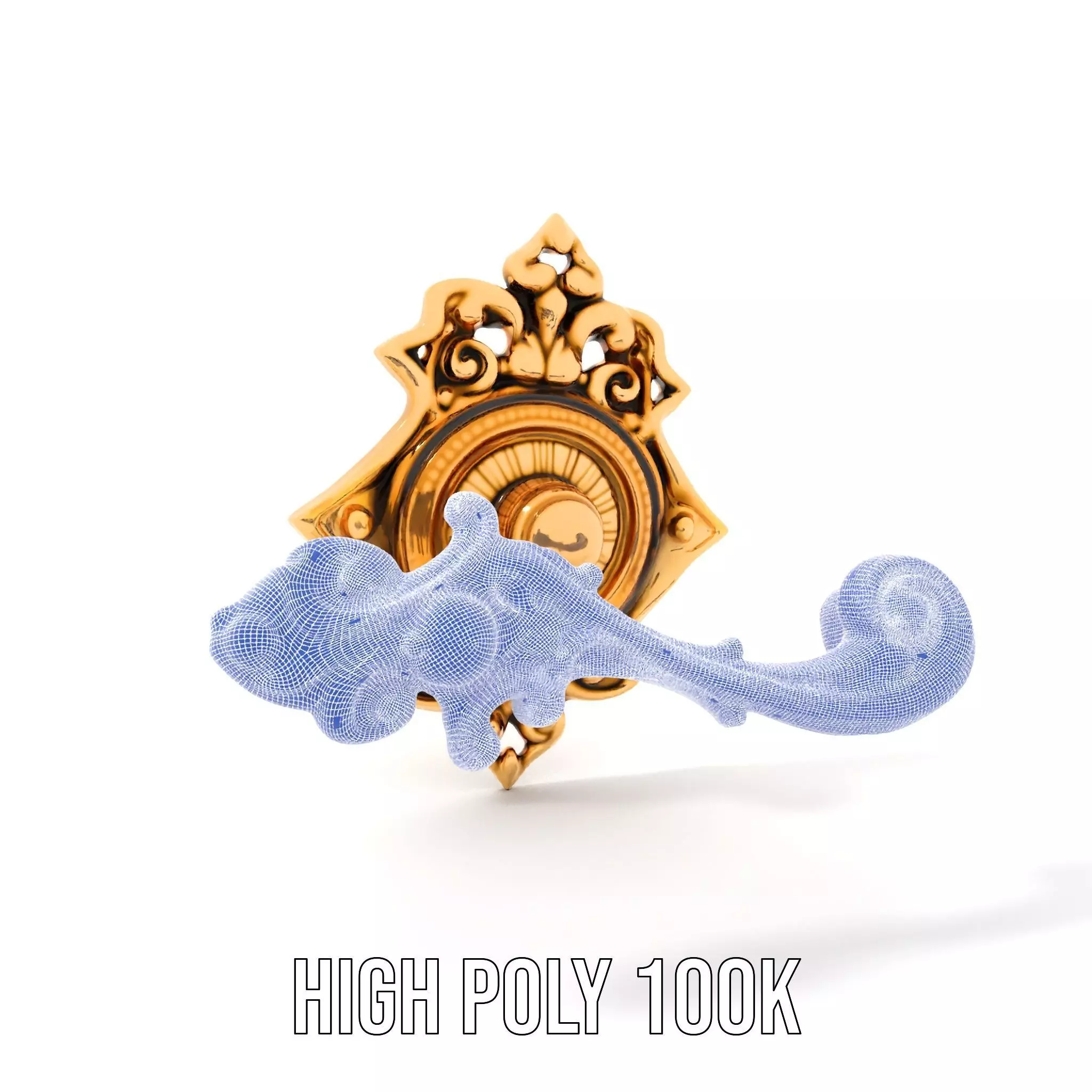 Ornate Gold Handle model pack Low-poly 3D model_4