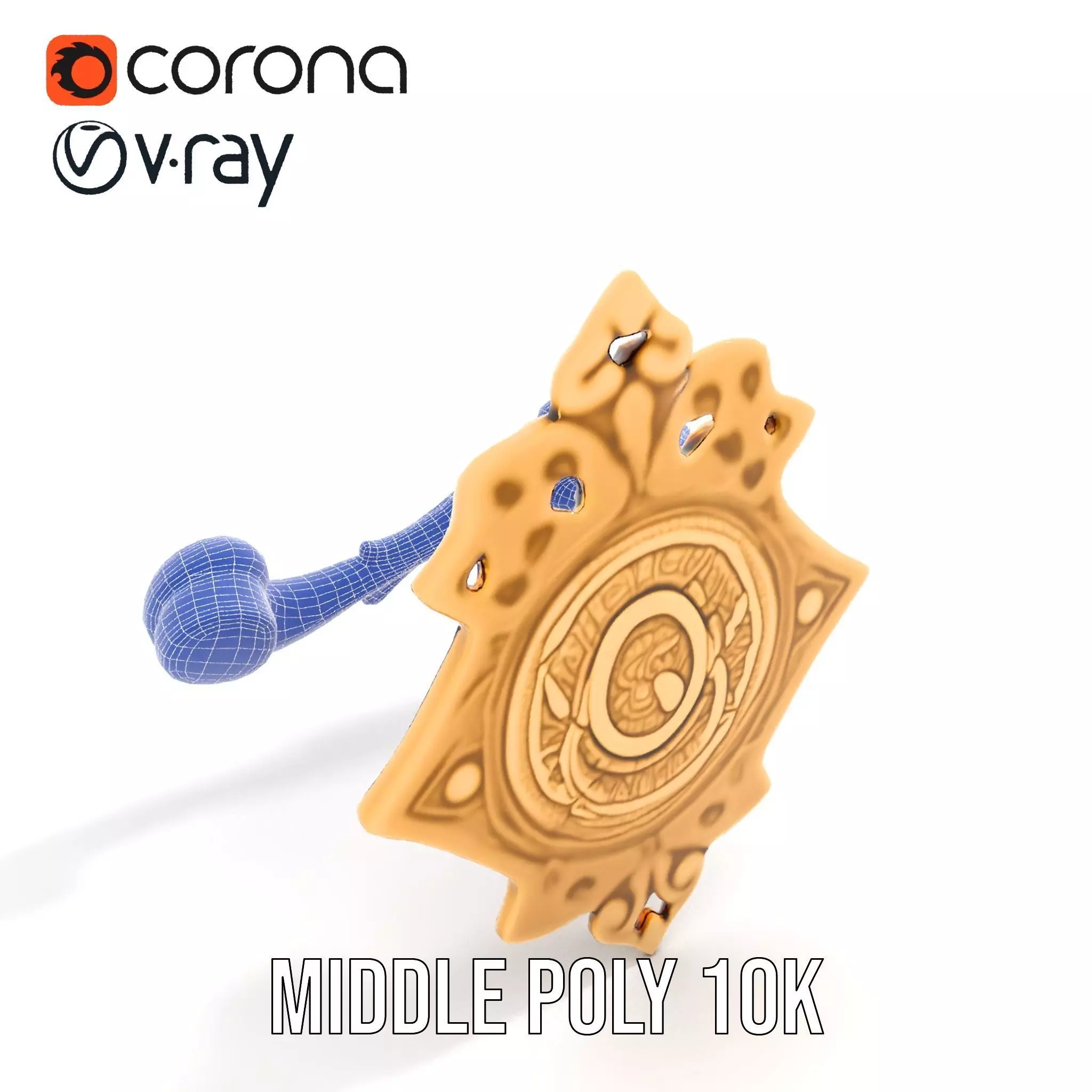 Ornate Gold Handle model pack Low-poly 3D model_23
