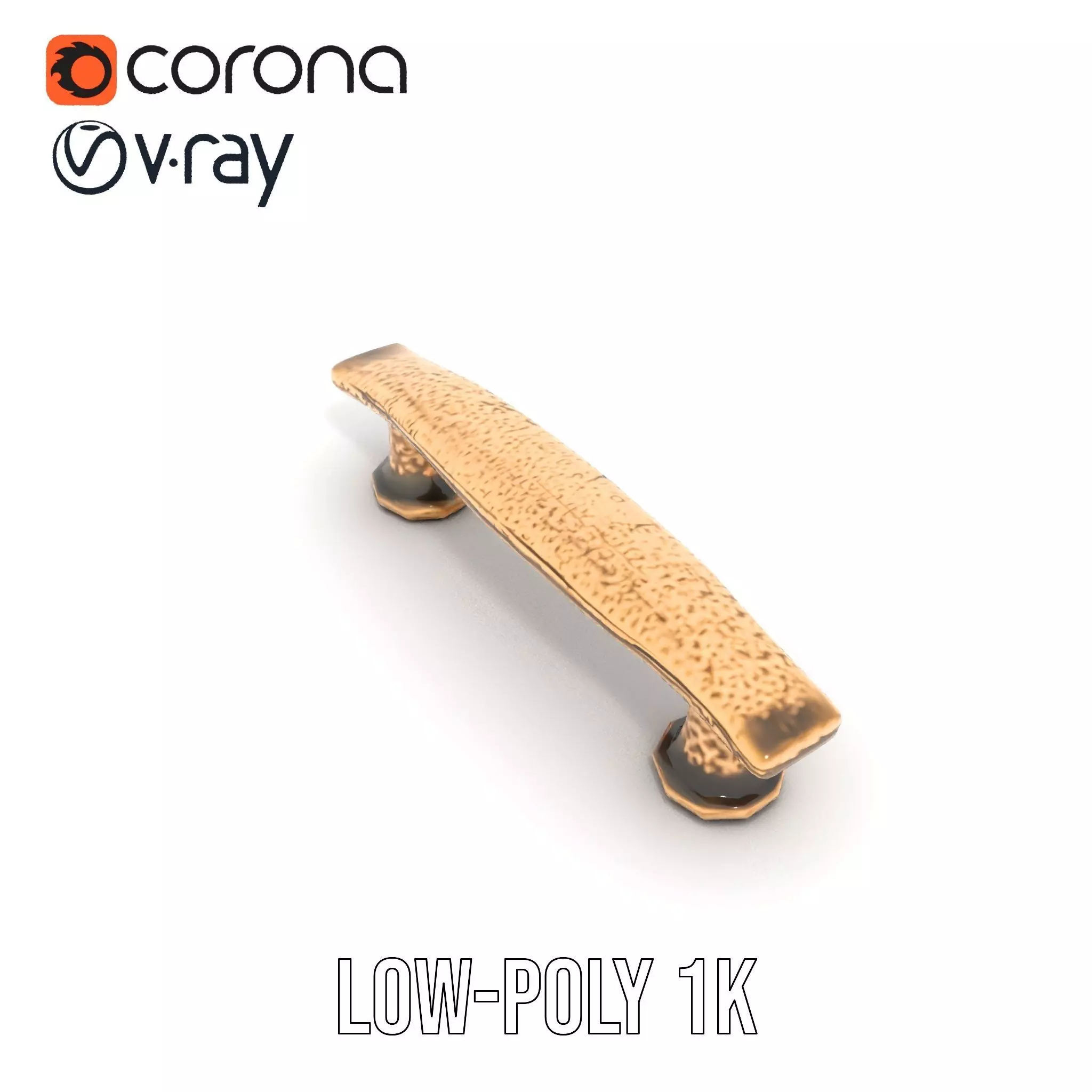 Vintage Brass Handle model pack Low-poly 3D model_9