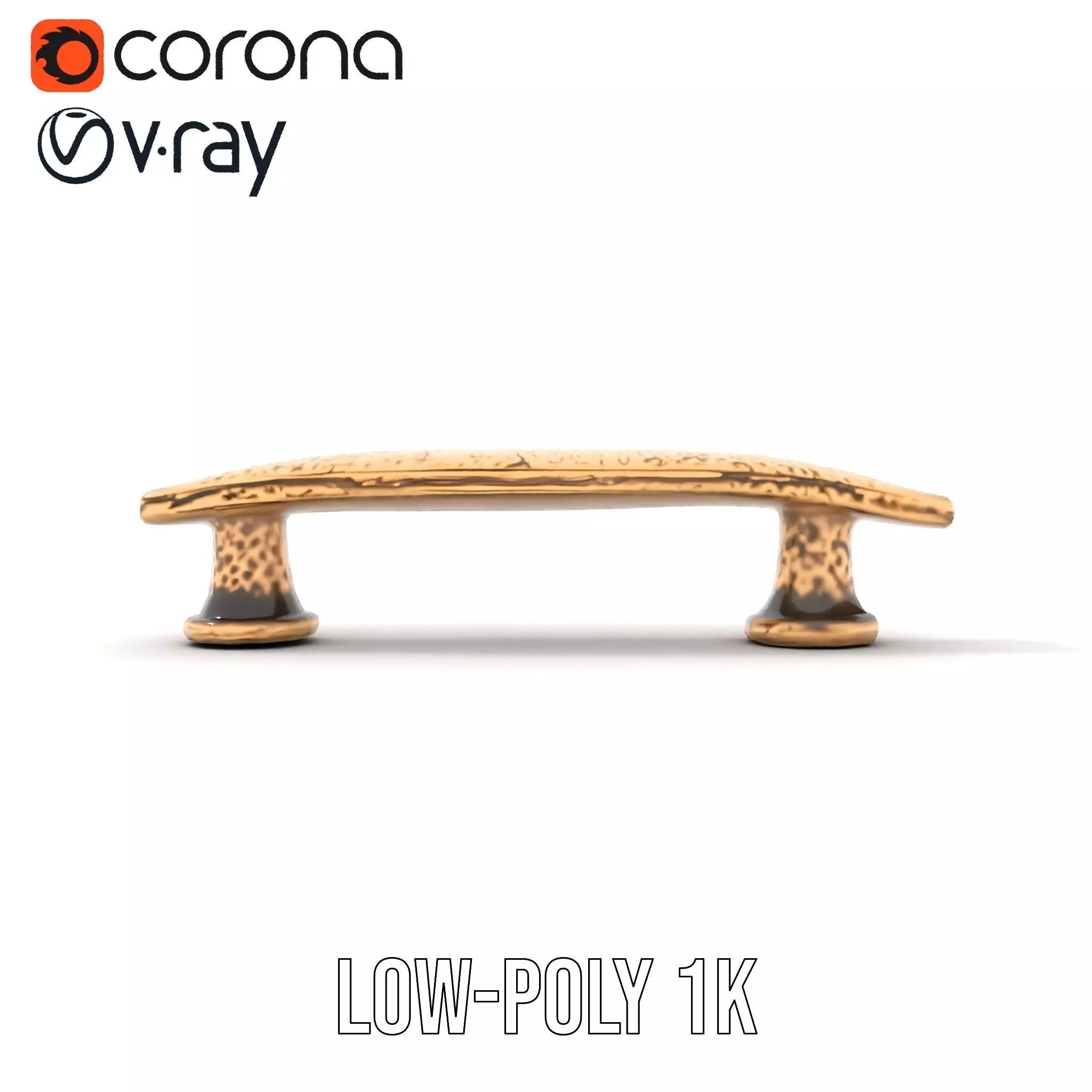 Vintage Brass Handle model pack Low-poly 3D model_12