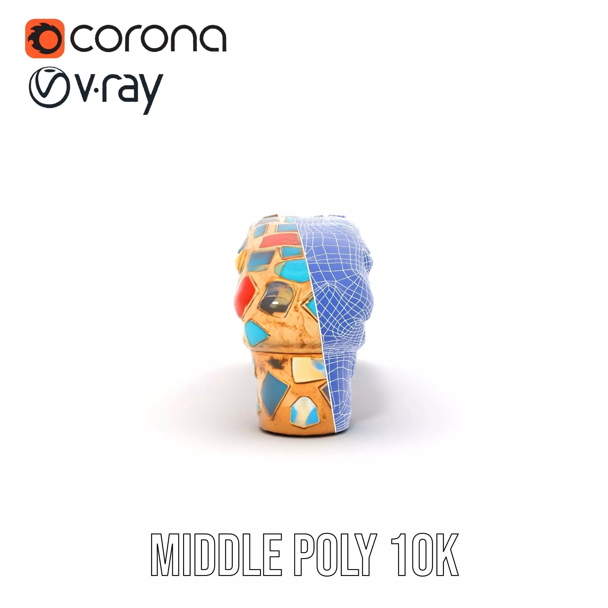 Colorful Mosaic Handle model pack Low-poly 3D model_30