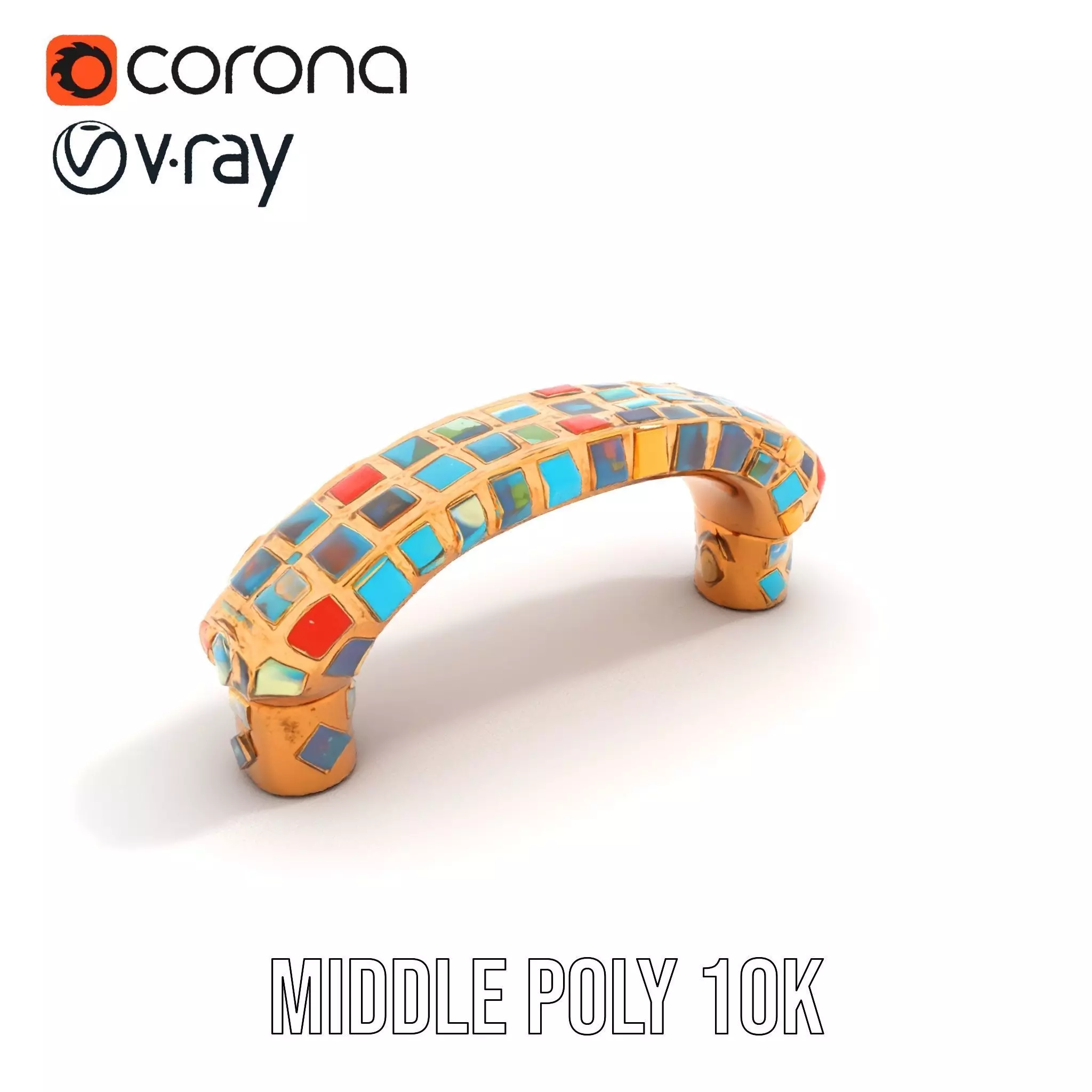 Colorful Mosaic Handle model pack Low-poly 3D model_21