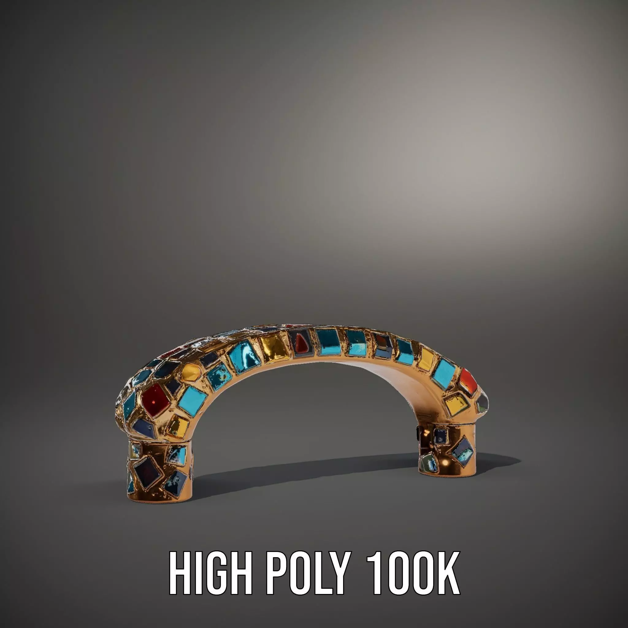 Colorful Mosaic Handle model pack Low-poly 3D model_8