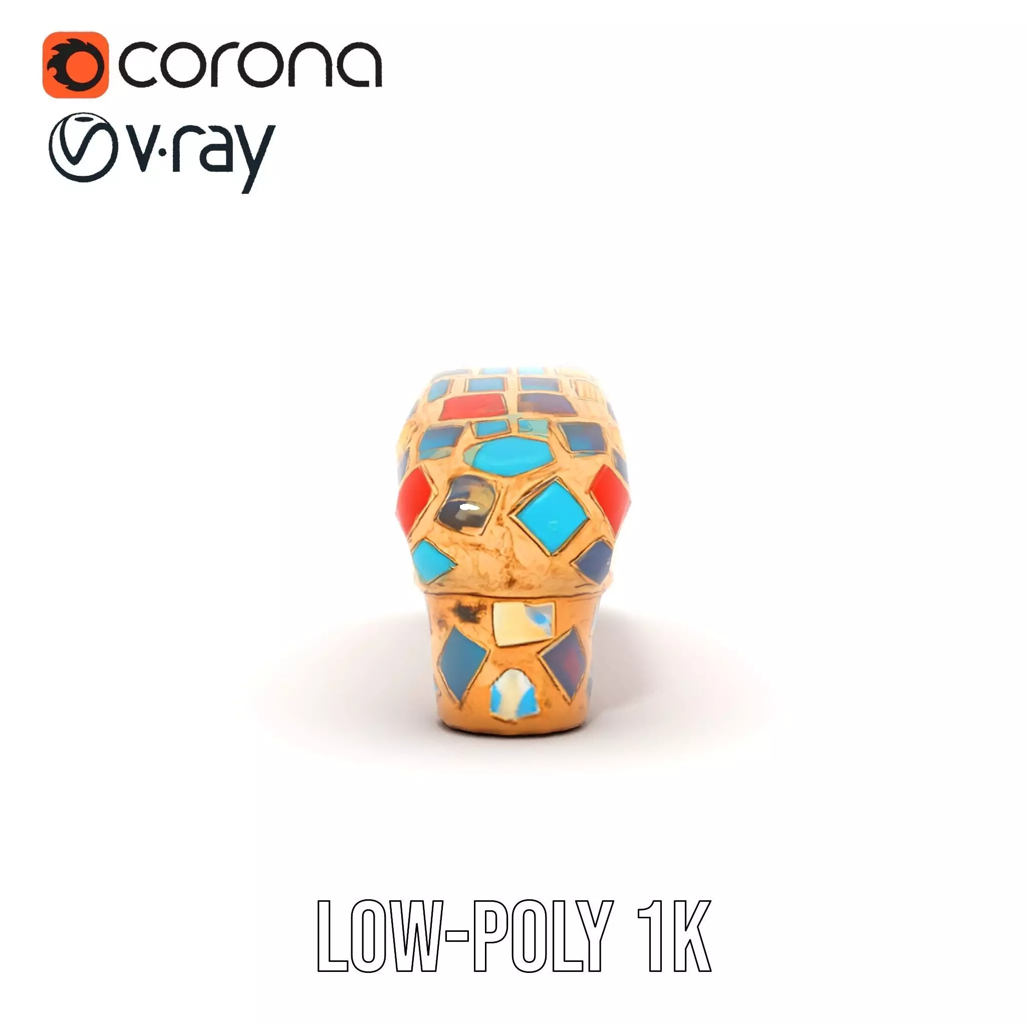 Colorful Mosaic Handle model pack Low-poly 3D model_28