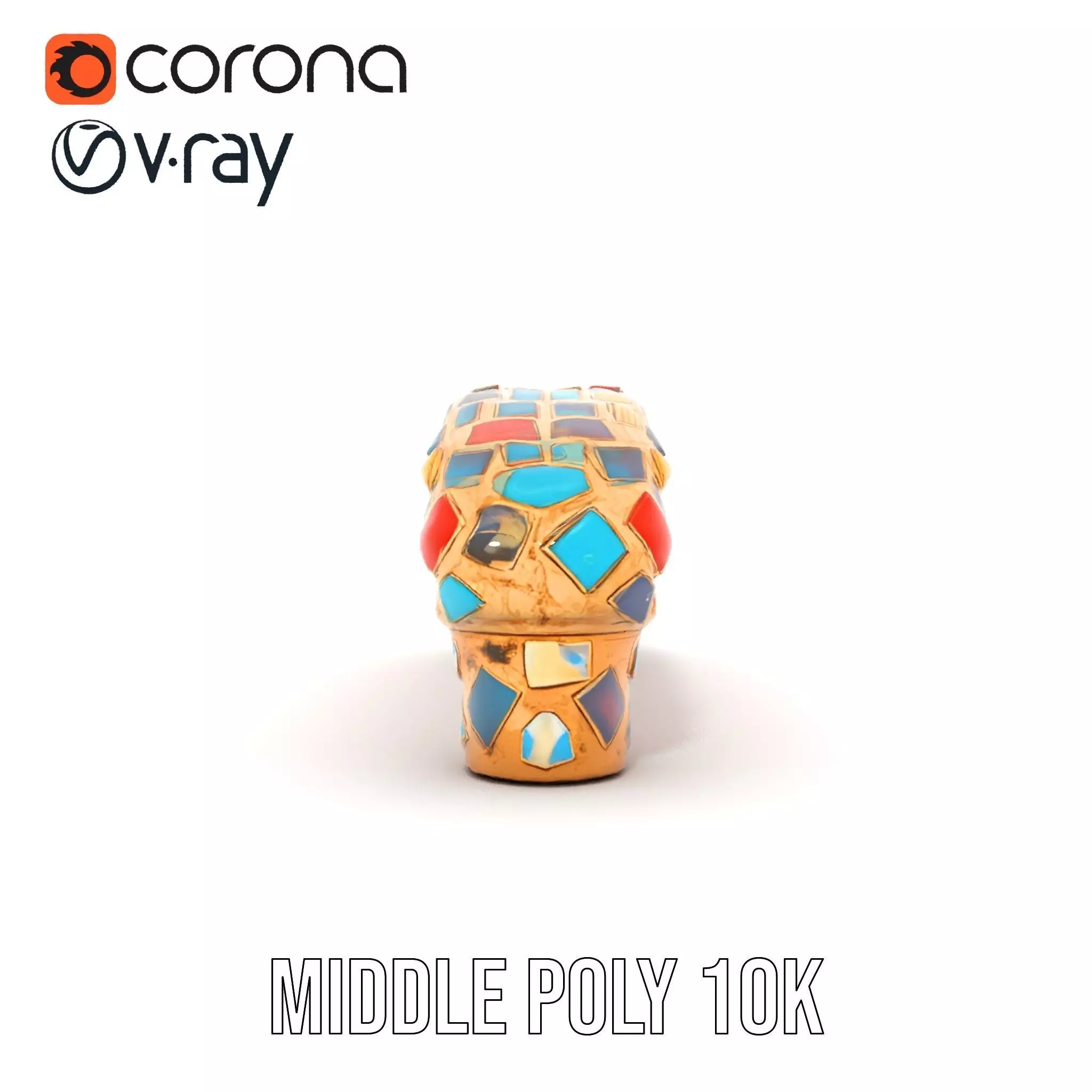 Colorful Mosaic Handle model pack Low-poly 3D model_19