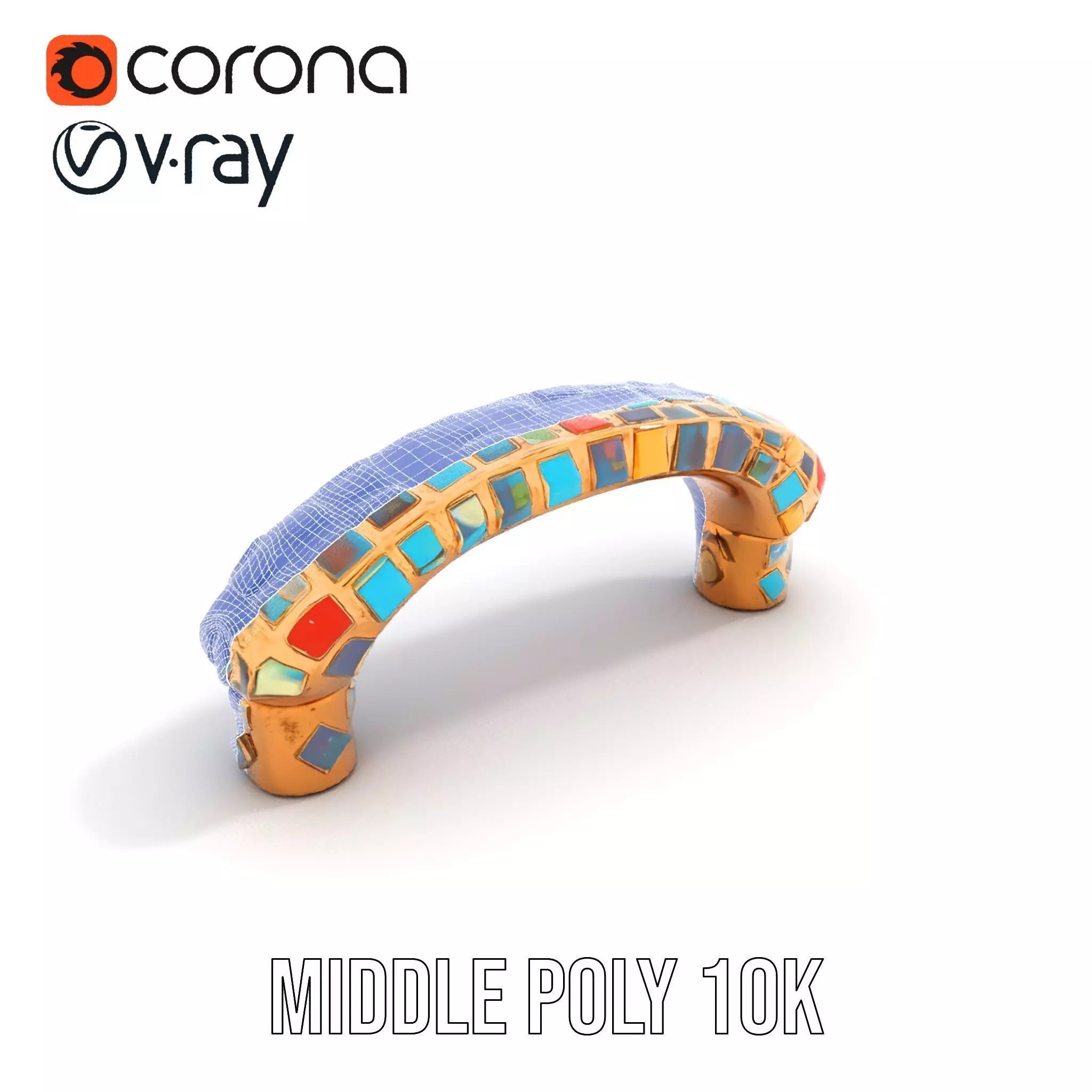 Colorful Mosaic Handle model pack Low-poly 3D model_24