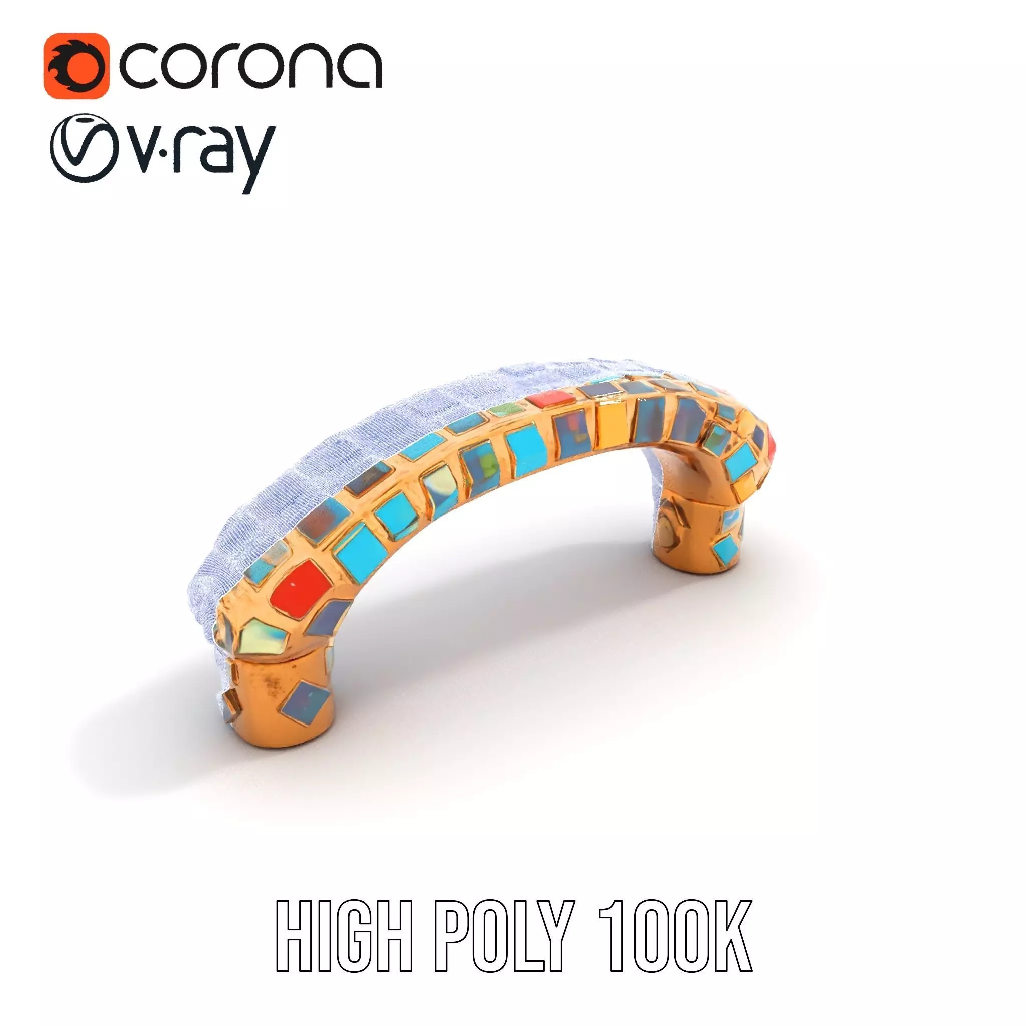 Colorful Mosaic Handle model pack Low-poly 3D model_23