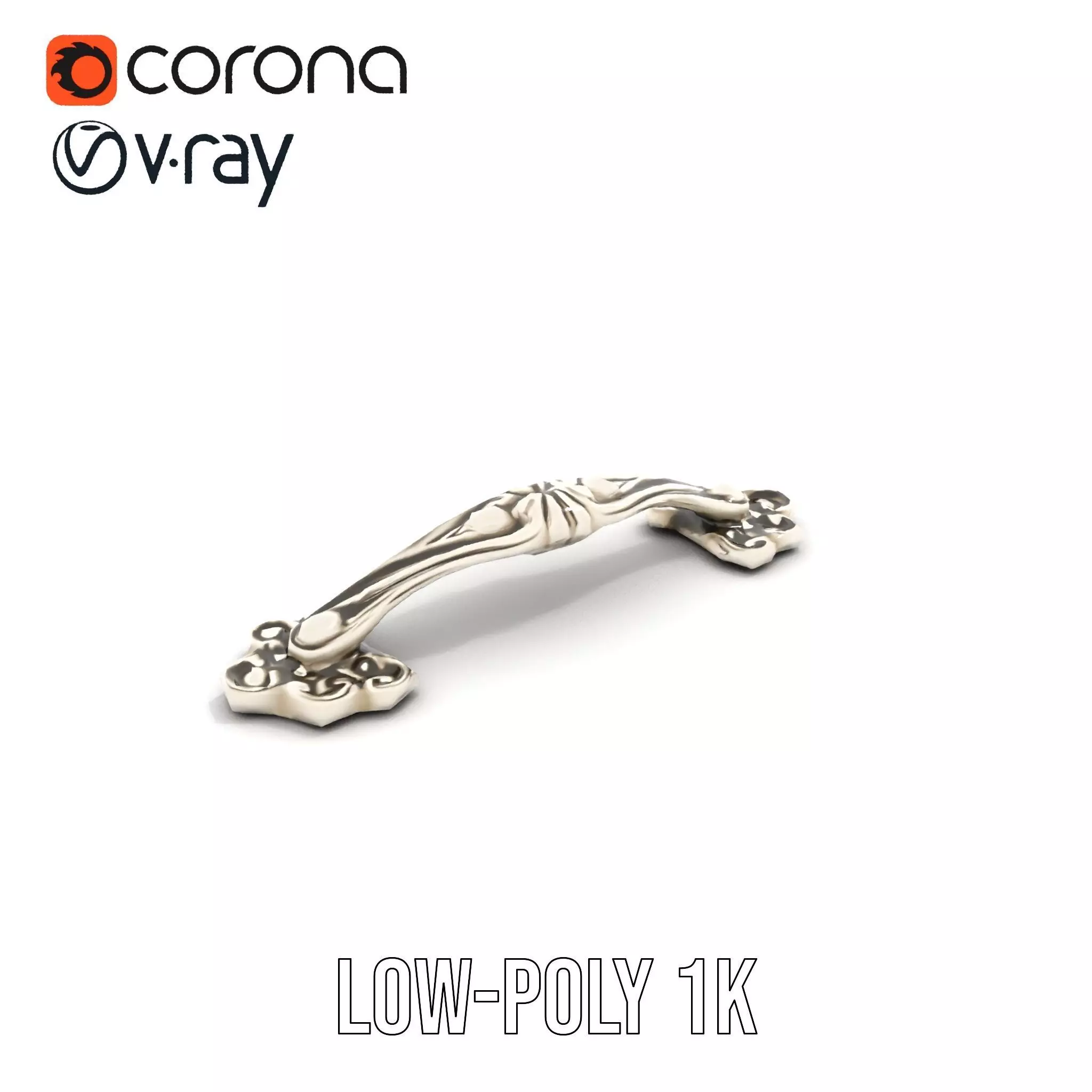 Elegant Silver Handle model pack Low-poly 3D model_9